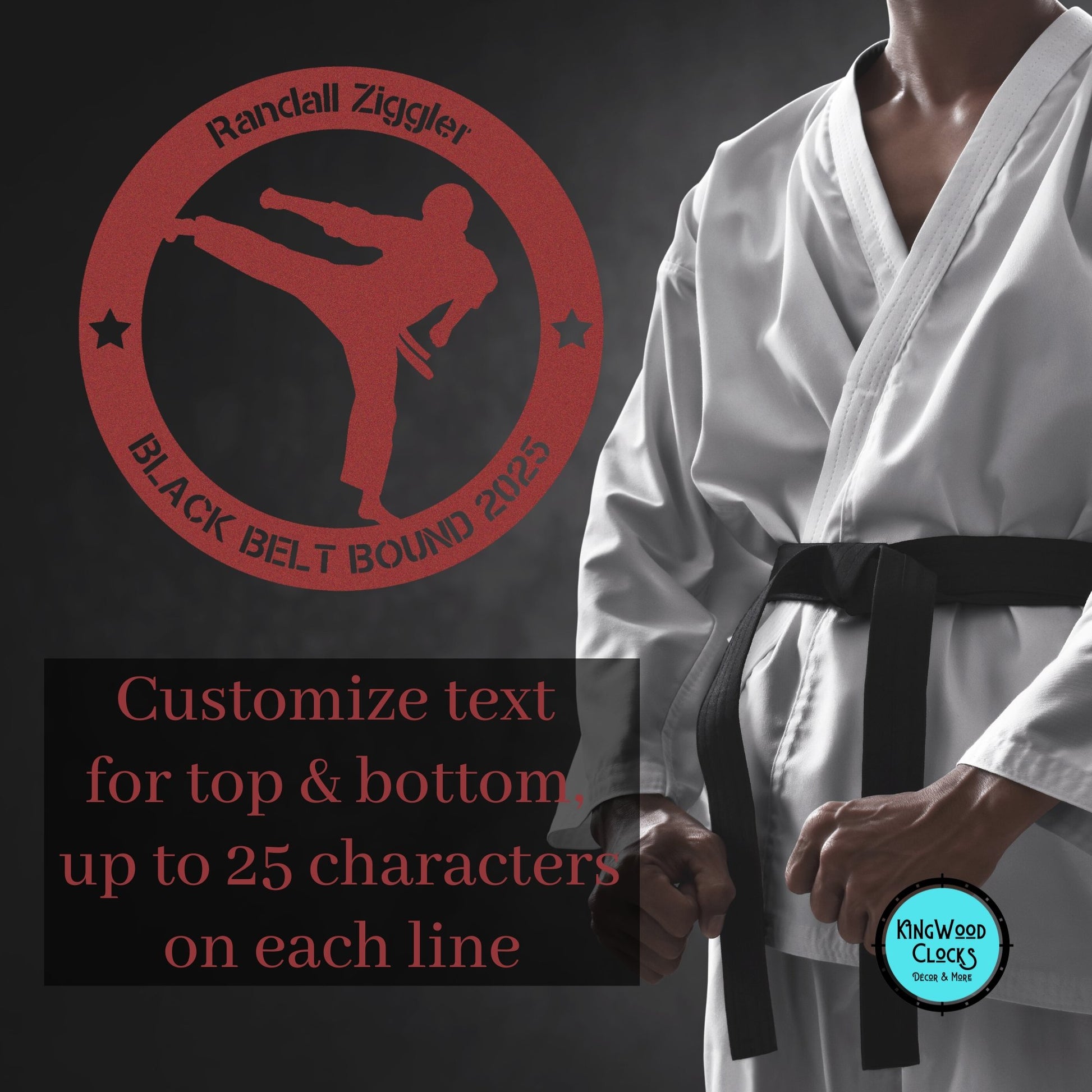 Personalized Martial Arts Boy Metal Wall Art