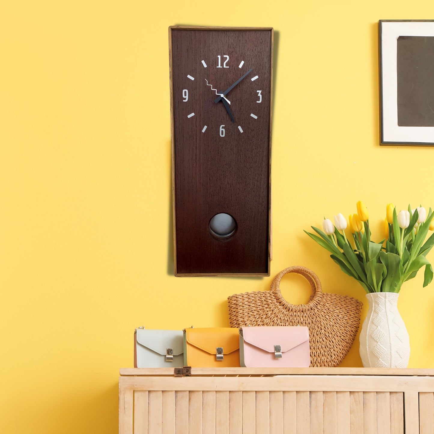 SOLD - KingWood Pendulum Clock In Cedar & Zebra Wood