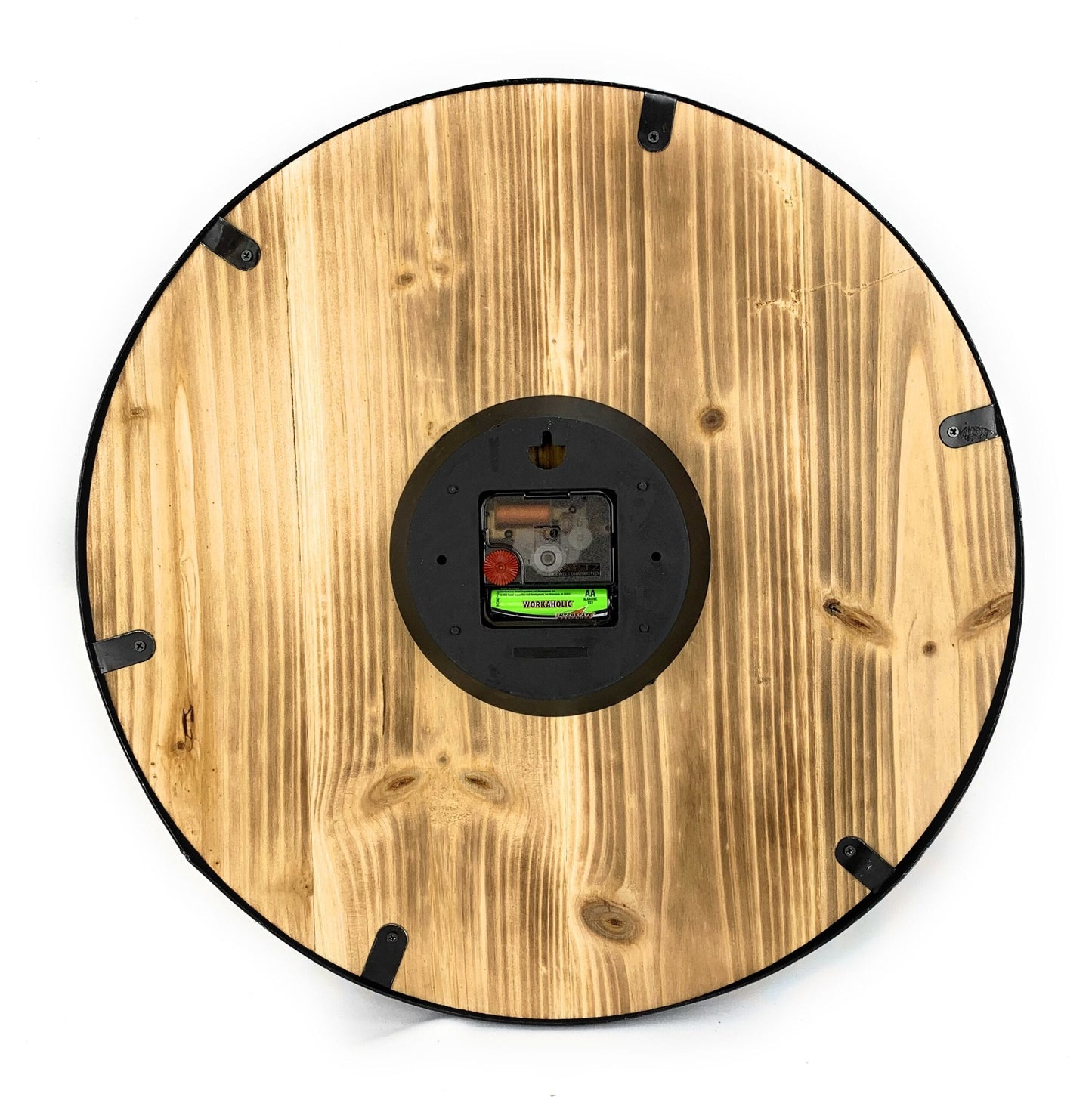 Round Wood & Metal Wall Clock
