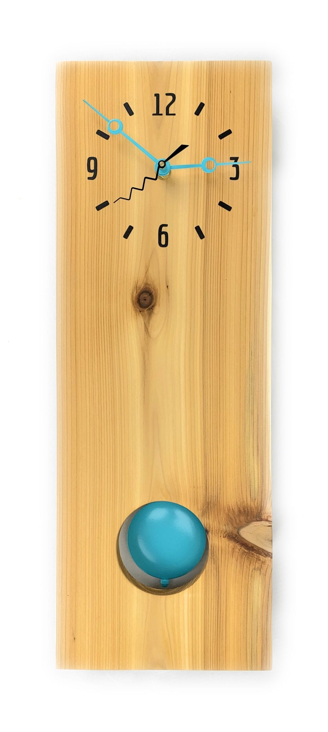 KingWood Cedar Pendulum Wall Clock In Blue