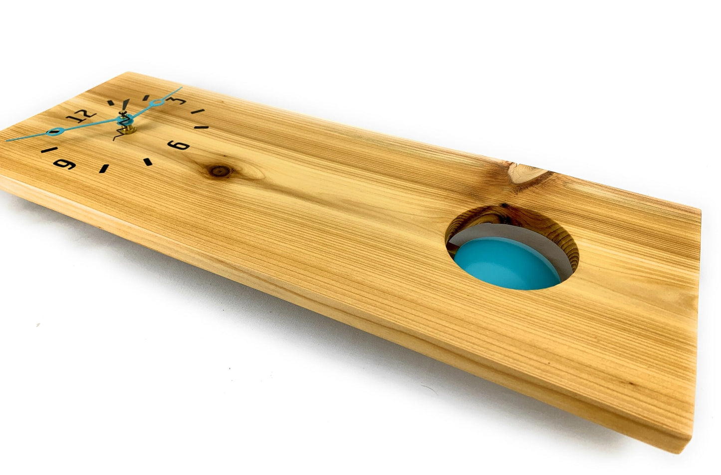 KingWood Cedar Pendulum Wall Clock In Blue