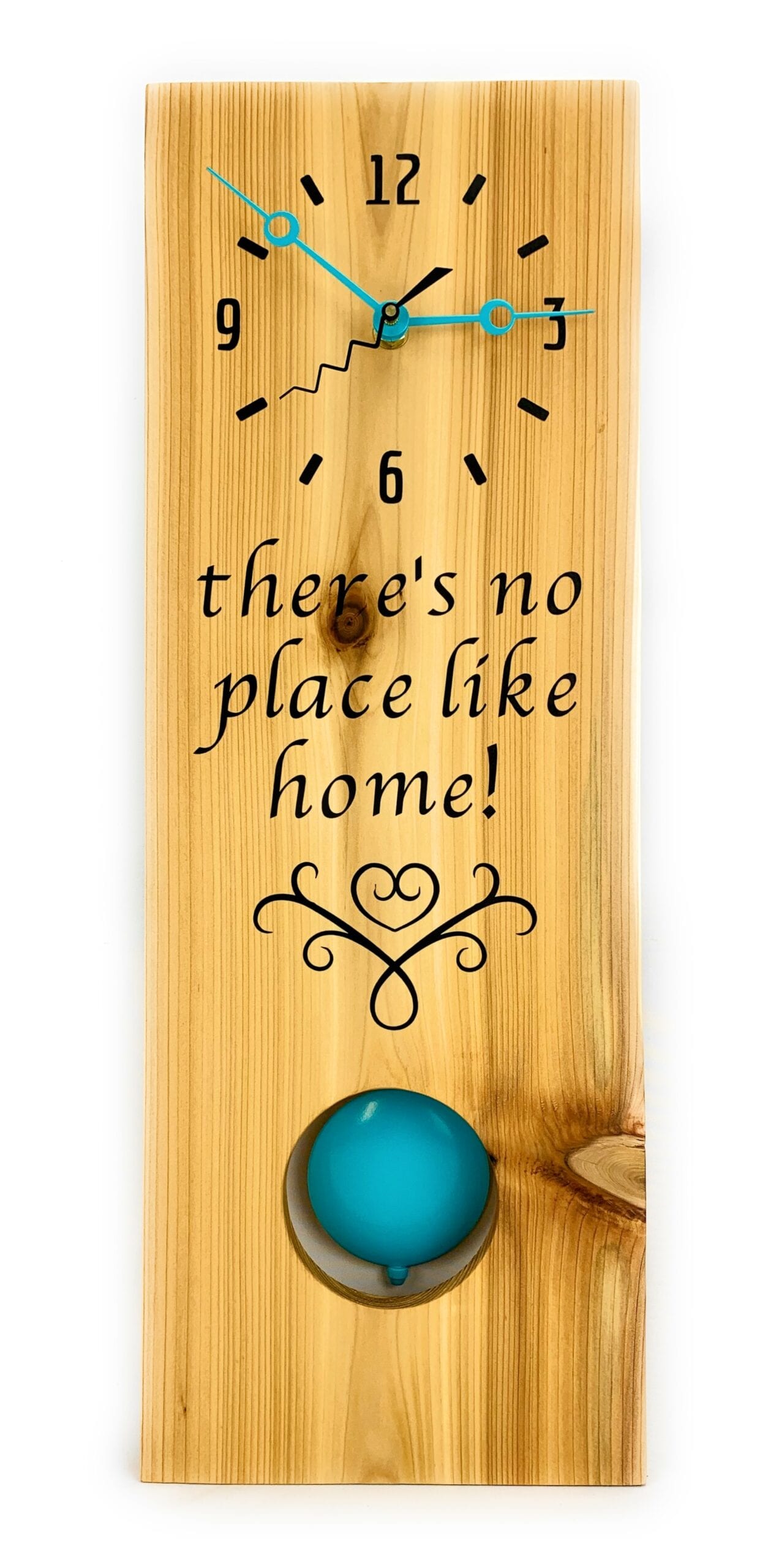 KingWood Cedar Pendulum Wall Clock In Blue