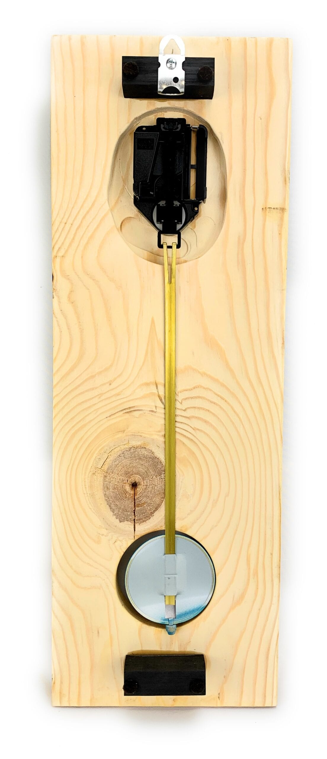 Pine Plank Pendulum Wall Clock in Santa Fe Style