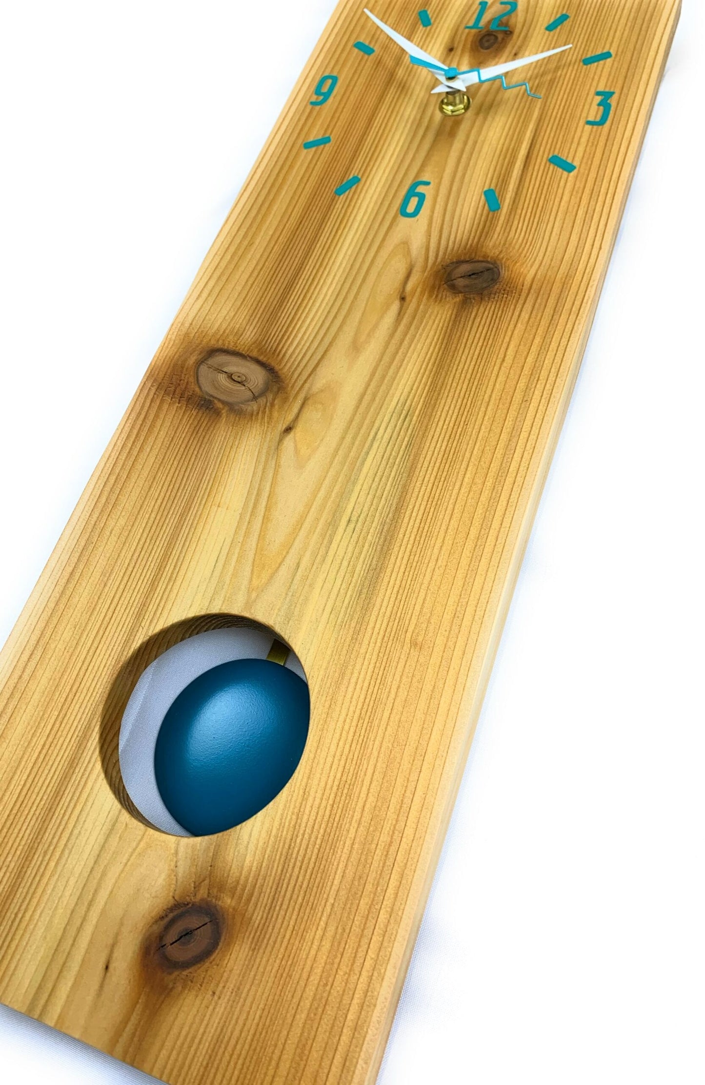 KingWood Cedar Pendulum Wall Clock In Deep Blue