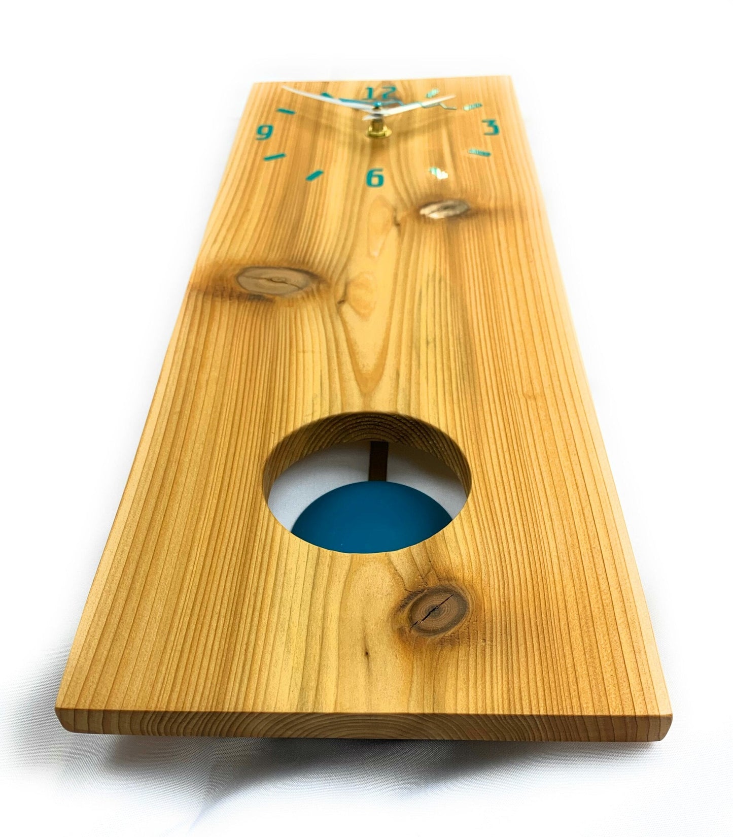 KingWood Cedar Pendulum Wall Clock In Deep Blue