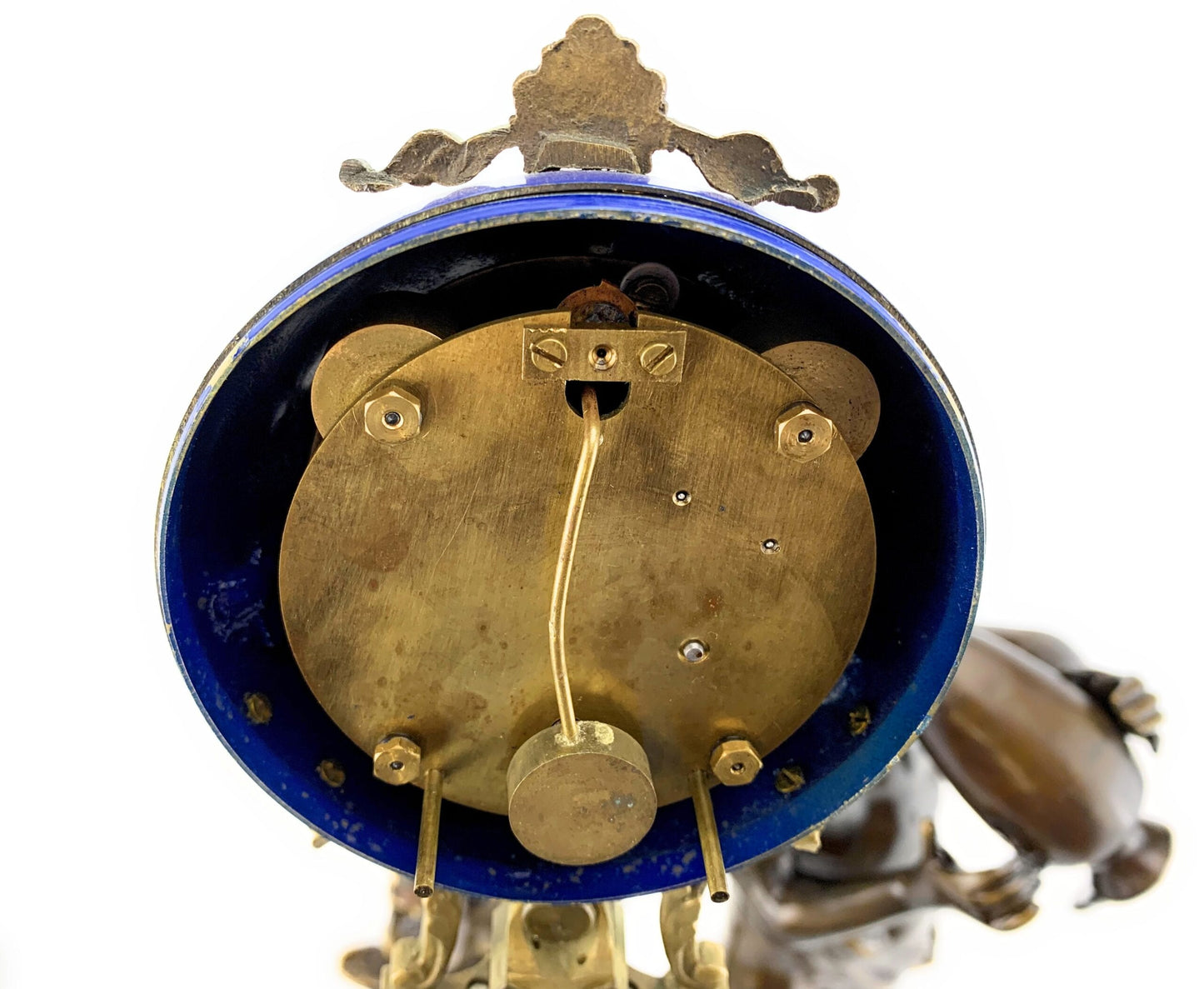 Ansonia Replica Mystery Swinger Statue Mantle Clock