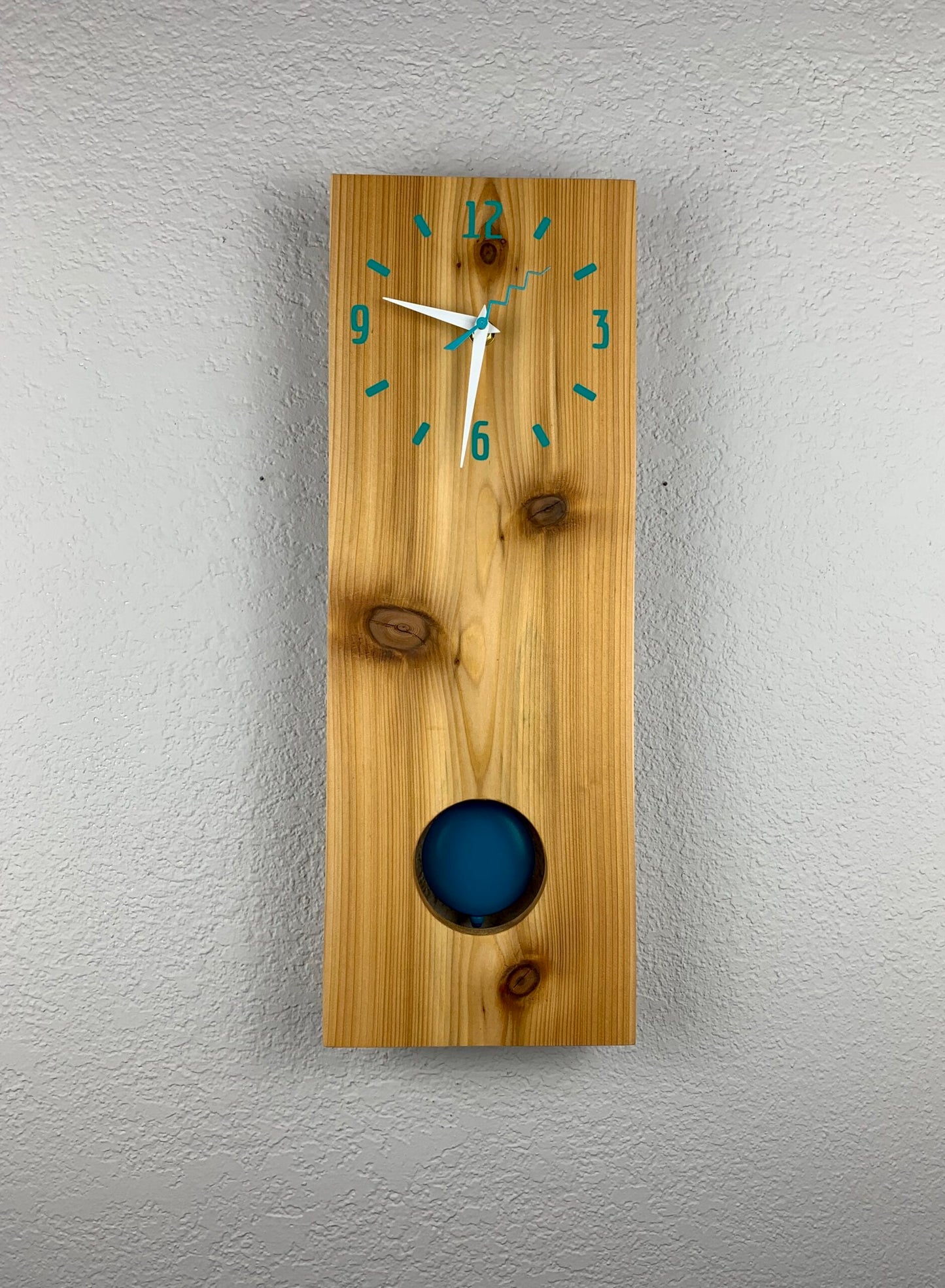 KingWood Cedar Pendulum Wall Clock In Deep Blue