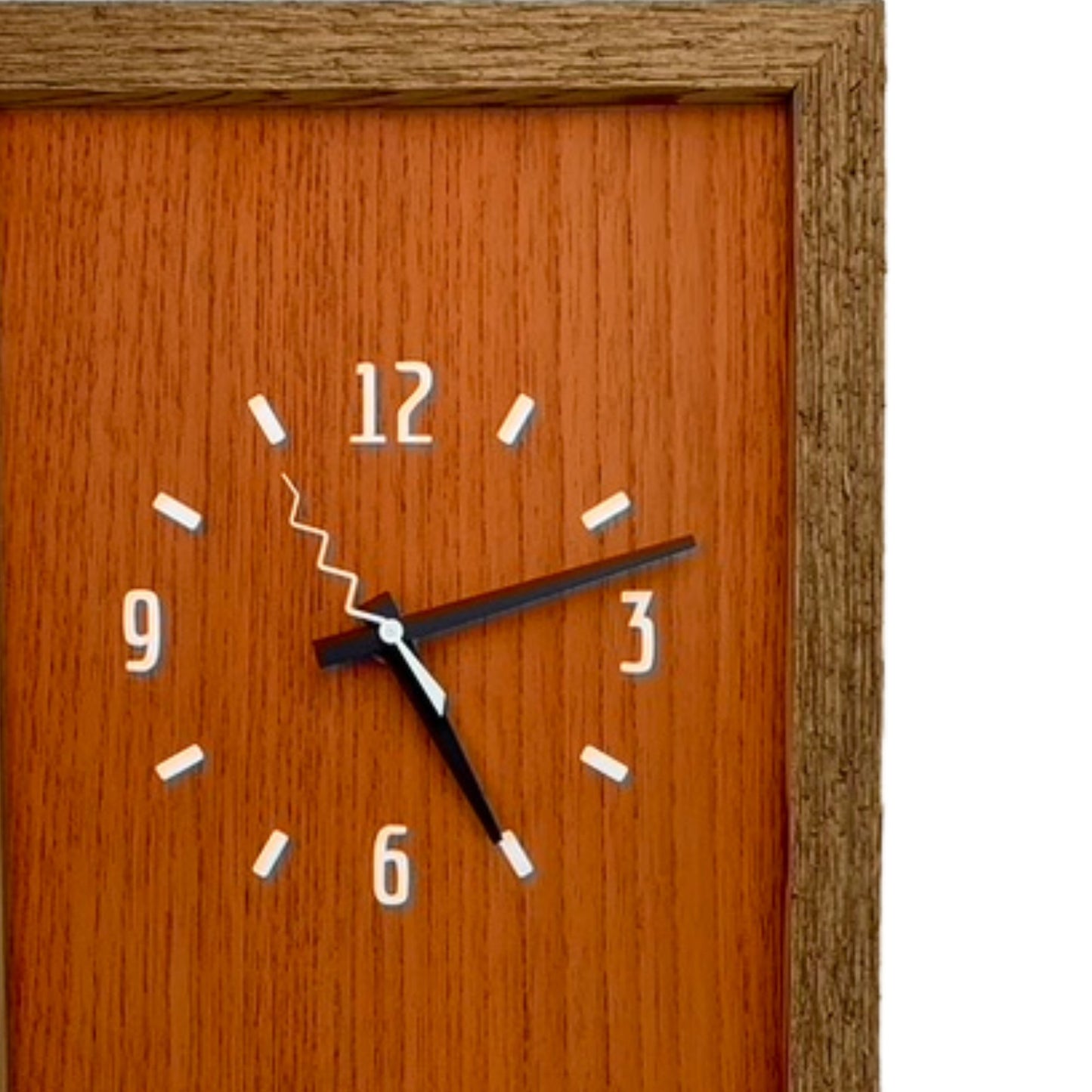 SOLD - KingWood Cedar Pendulum Wall Clock In Orange & White