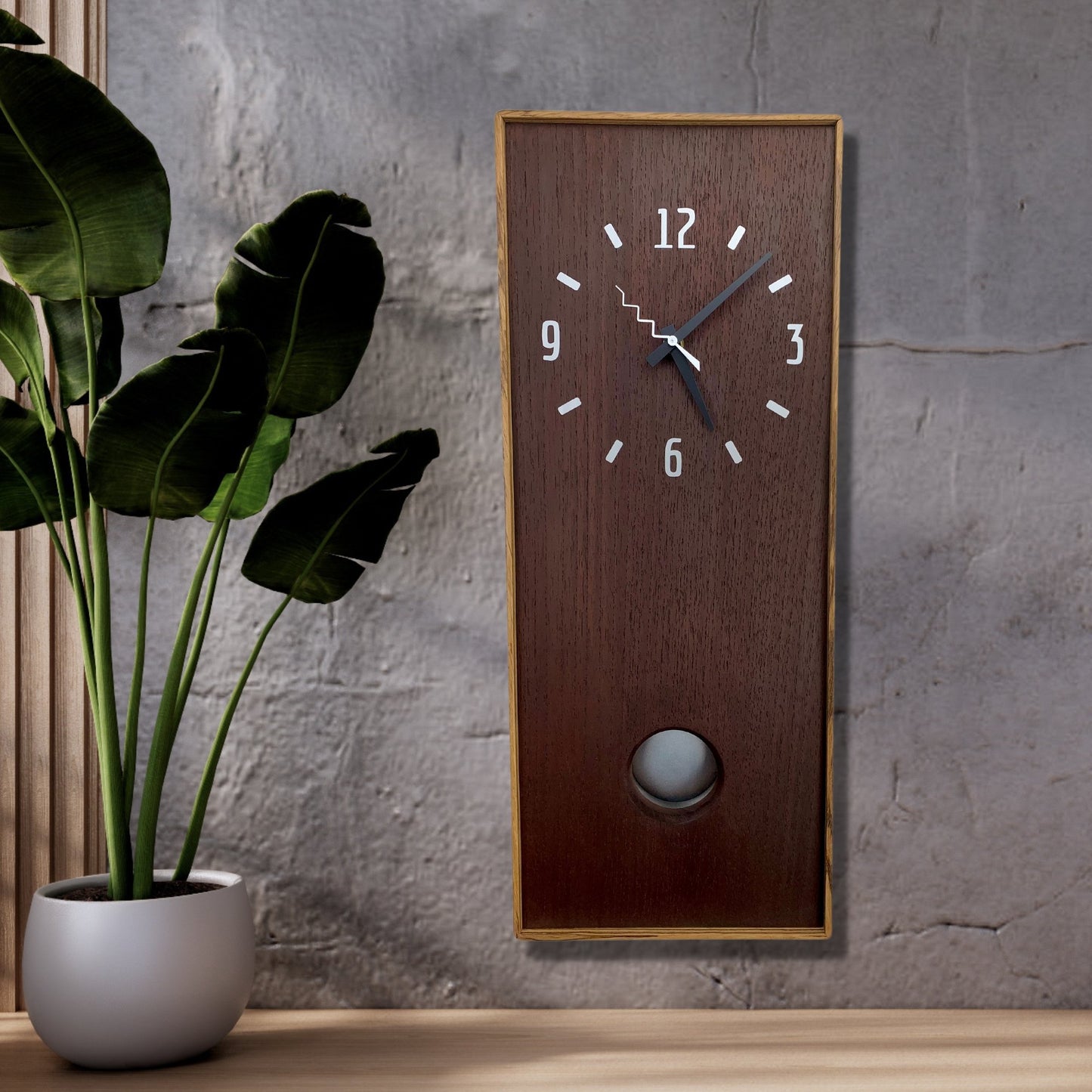 SOLD - KingWood Pendulum Clock In Cedar & Zebra Wood