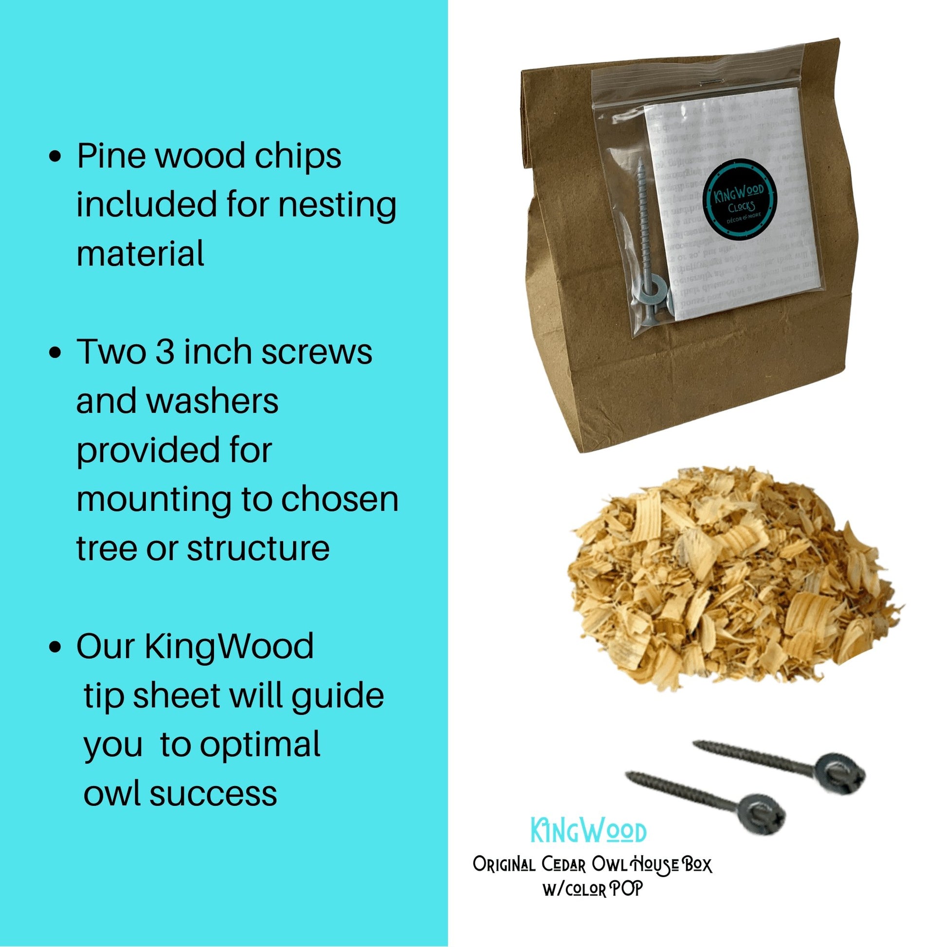 KingWood Original Cedar Owl HousePine Wood chip Slide Etsy