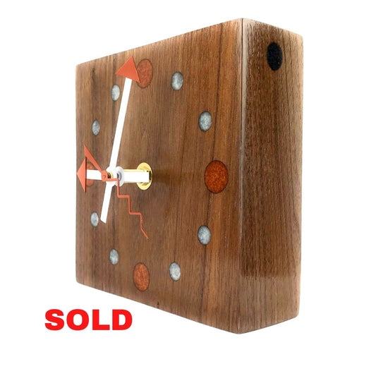 KingWood Reclaimed Cedar Slab  Clock orange White