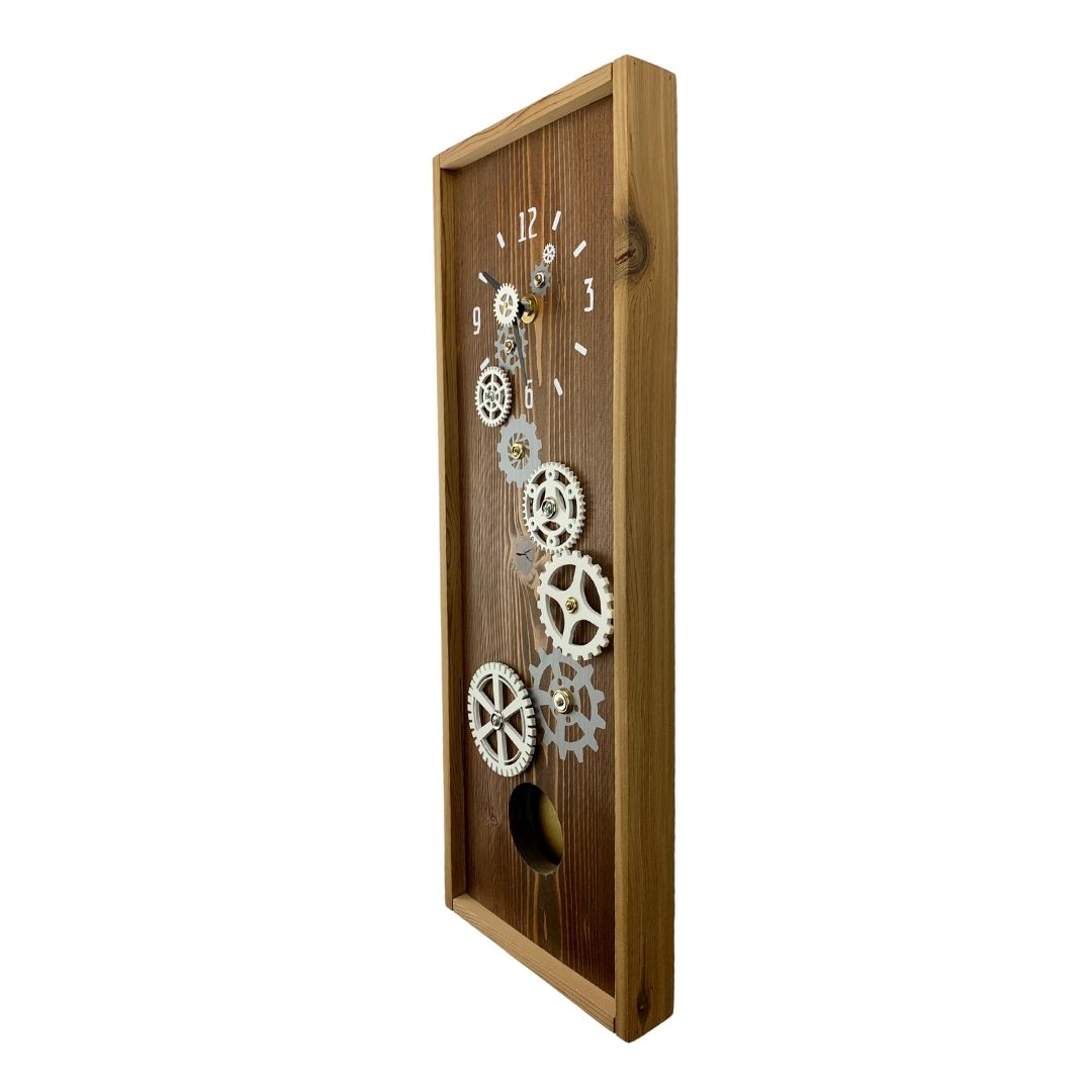 KingWood Pendulum Wall Clock w/ clock Gears in gold