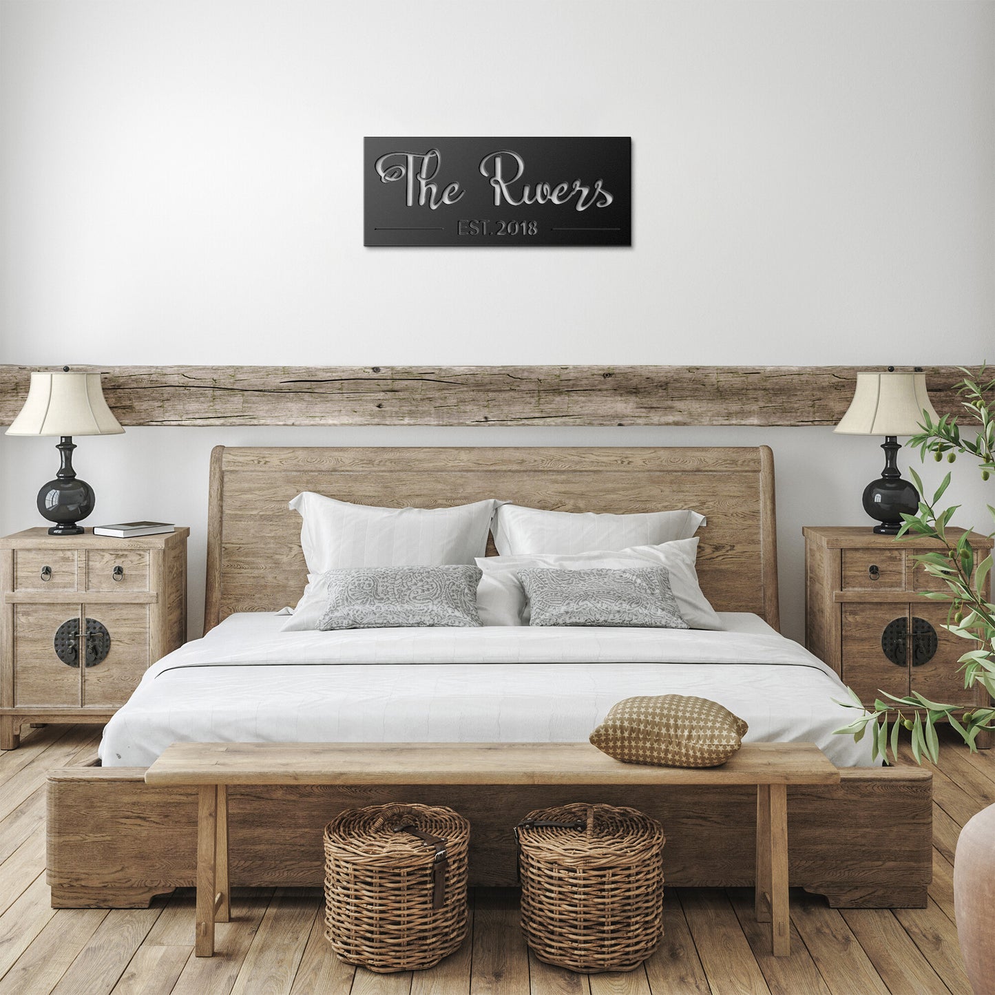 Personalized Modern Family Name Sign, w/ Established Date