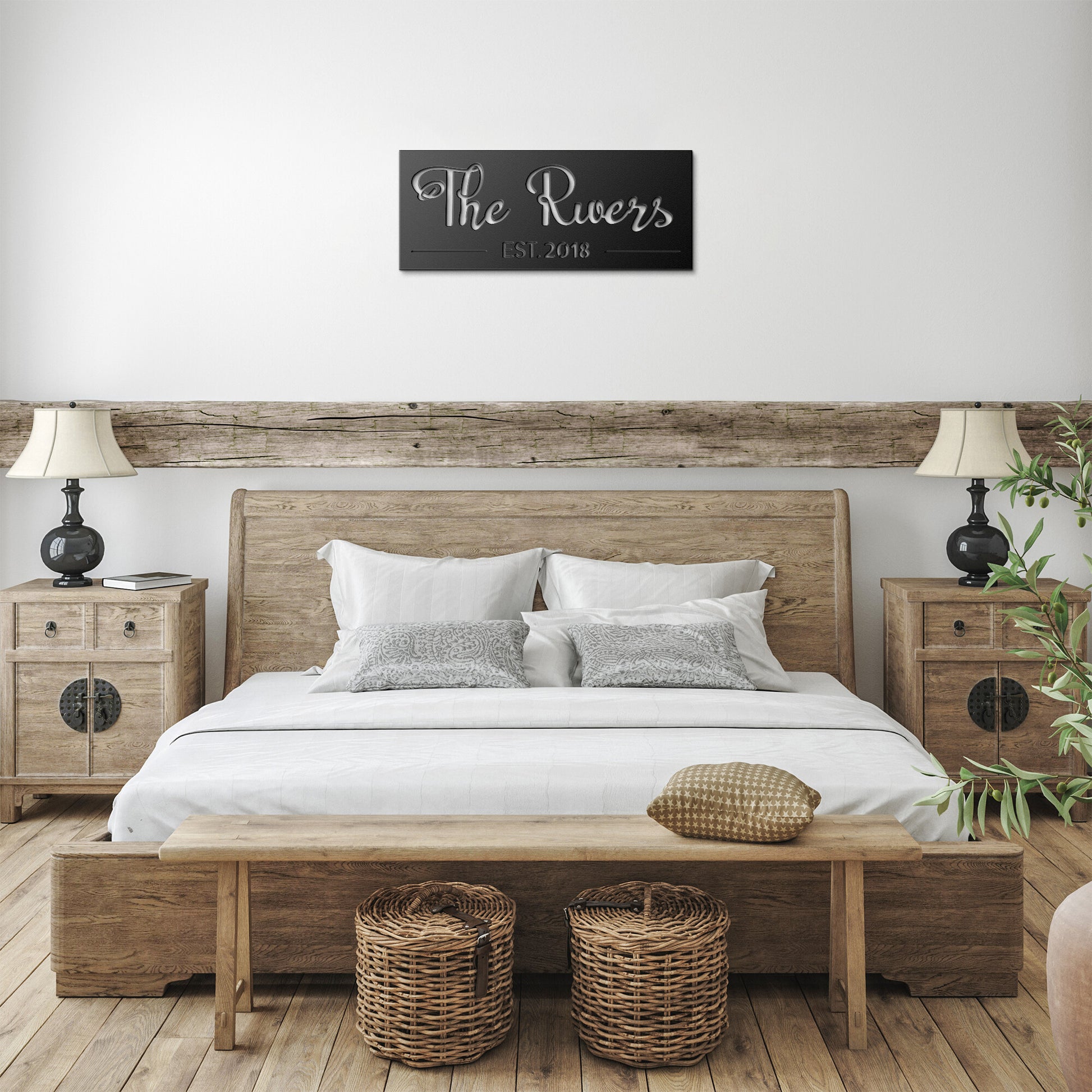 Personalized Modern Family Name Sign, w/ Established Date