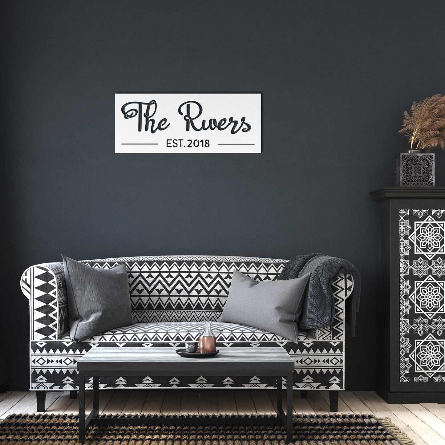 Personalized Modern Family Name Sign, w/ Established Date