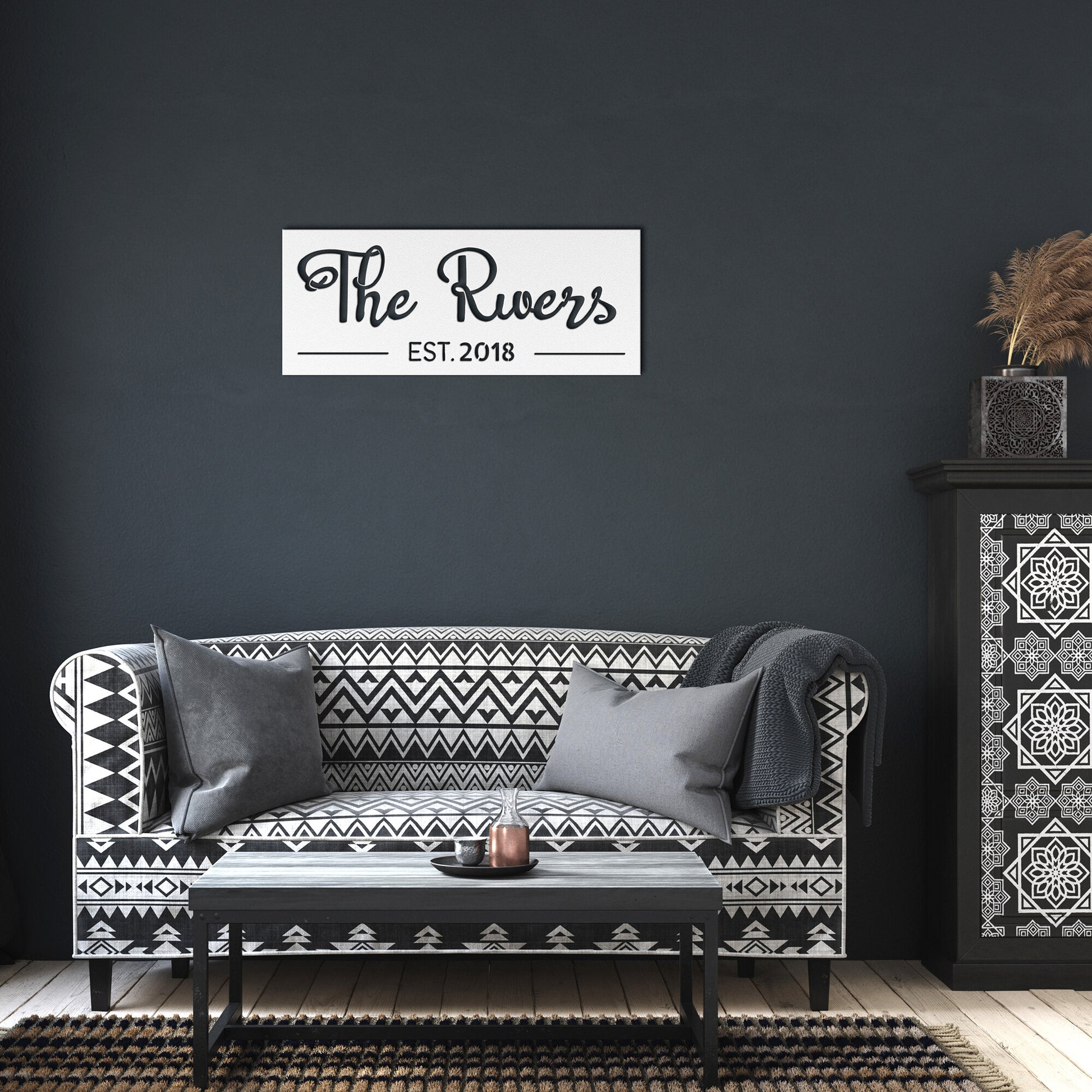 Personalized Modern Family Name Sign, w/ Established Date
