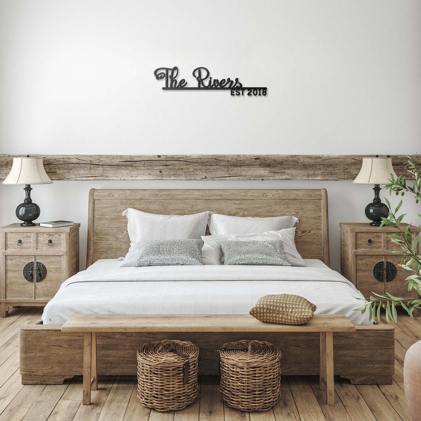 Personalized Script Metal Name Sign, Custom Established Cursive Family Metal Wall Art