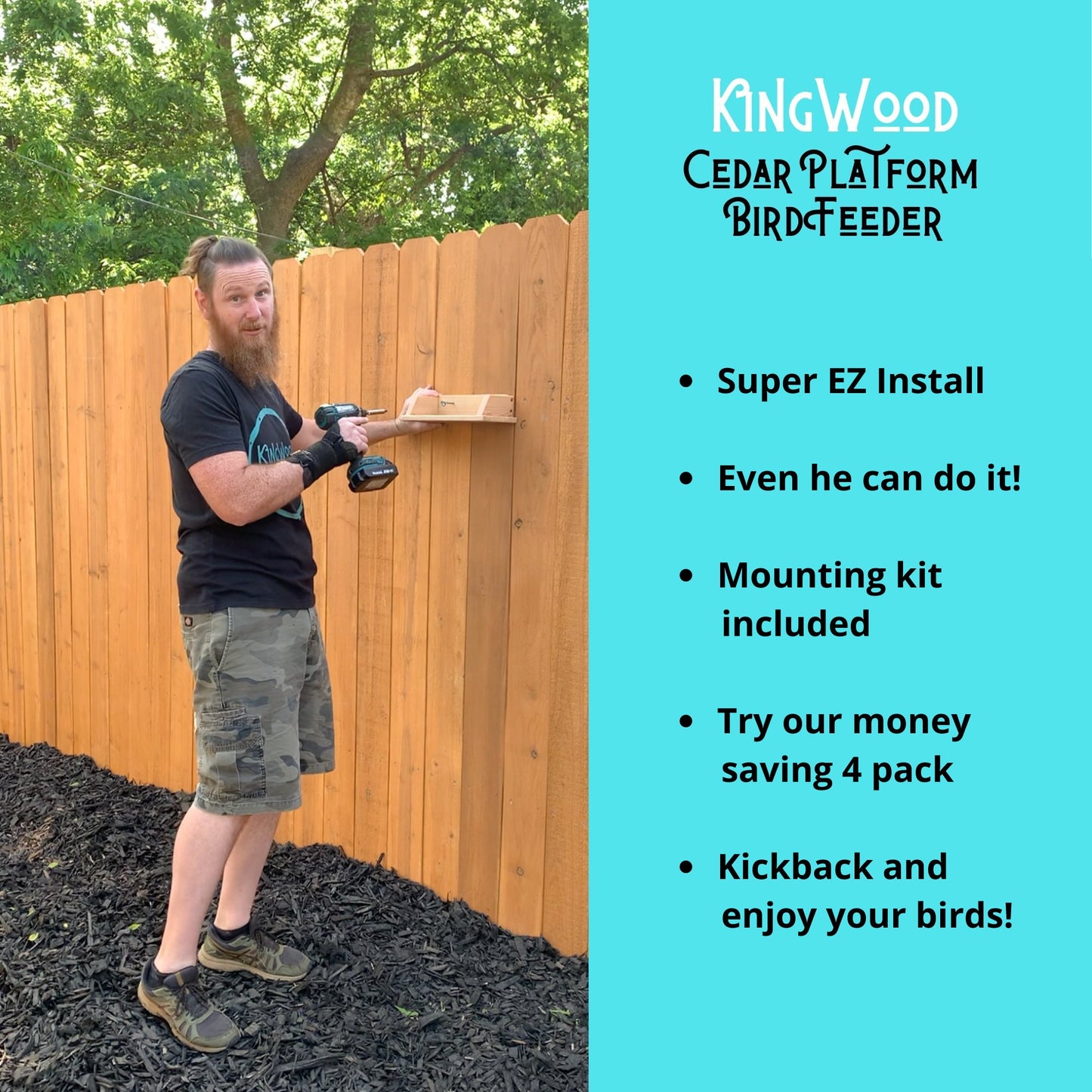 KingWood Platform Bird Feeder Kit | Squirrel Feeder