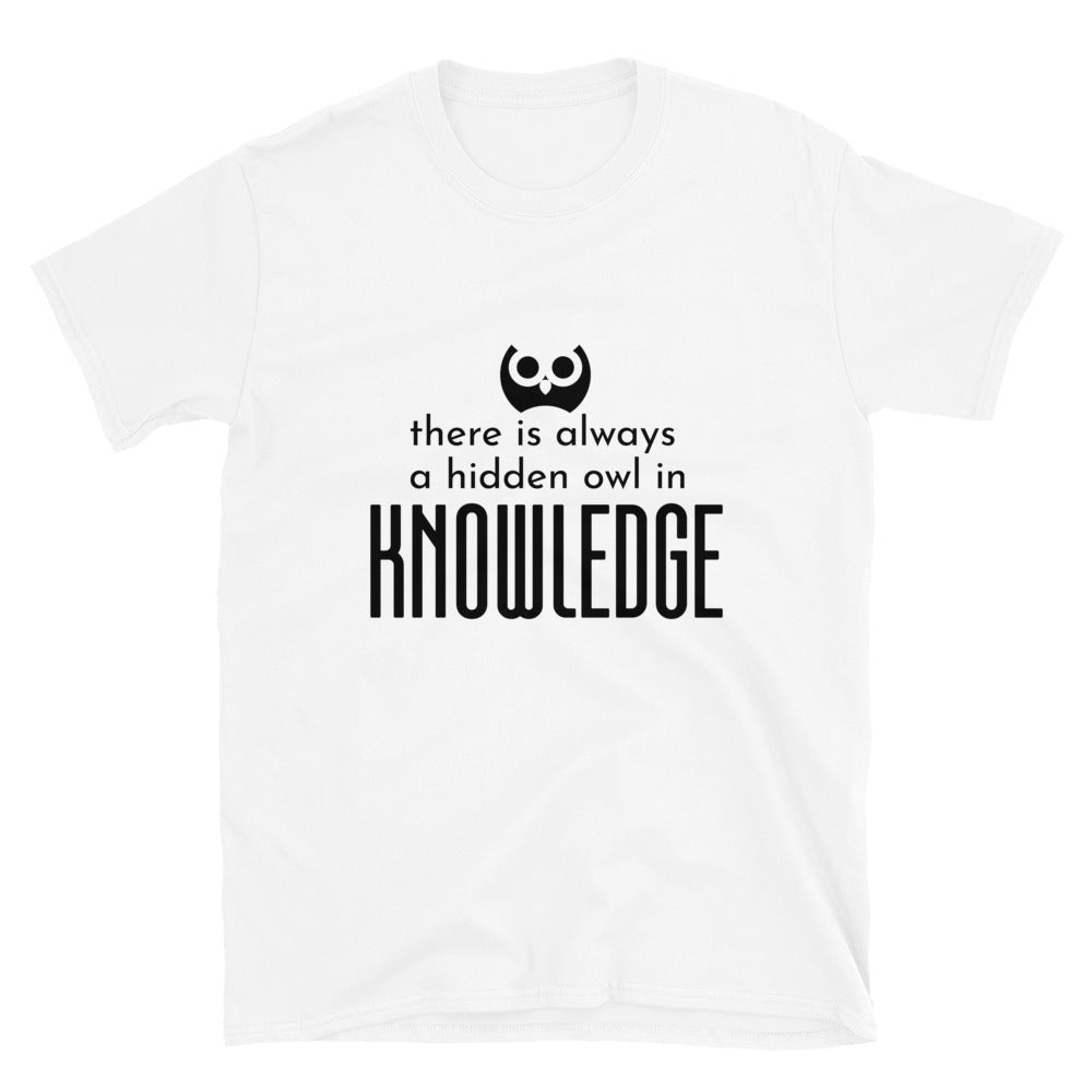 KingWood Hidden Owl In Knowledge Short-Sleeve T-Shirt, Unisex in white