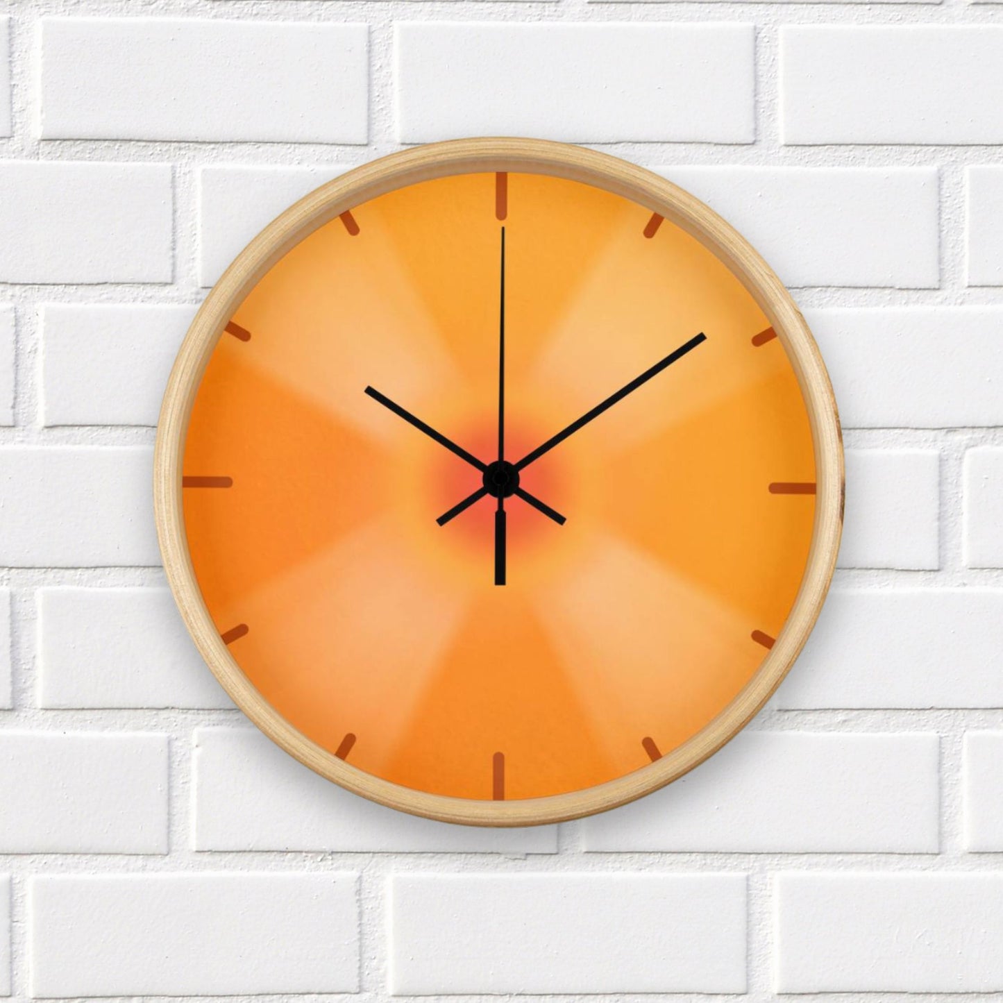 Orange Gradient Ombre Wall Clock