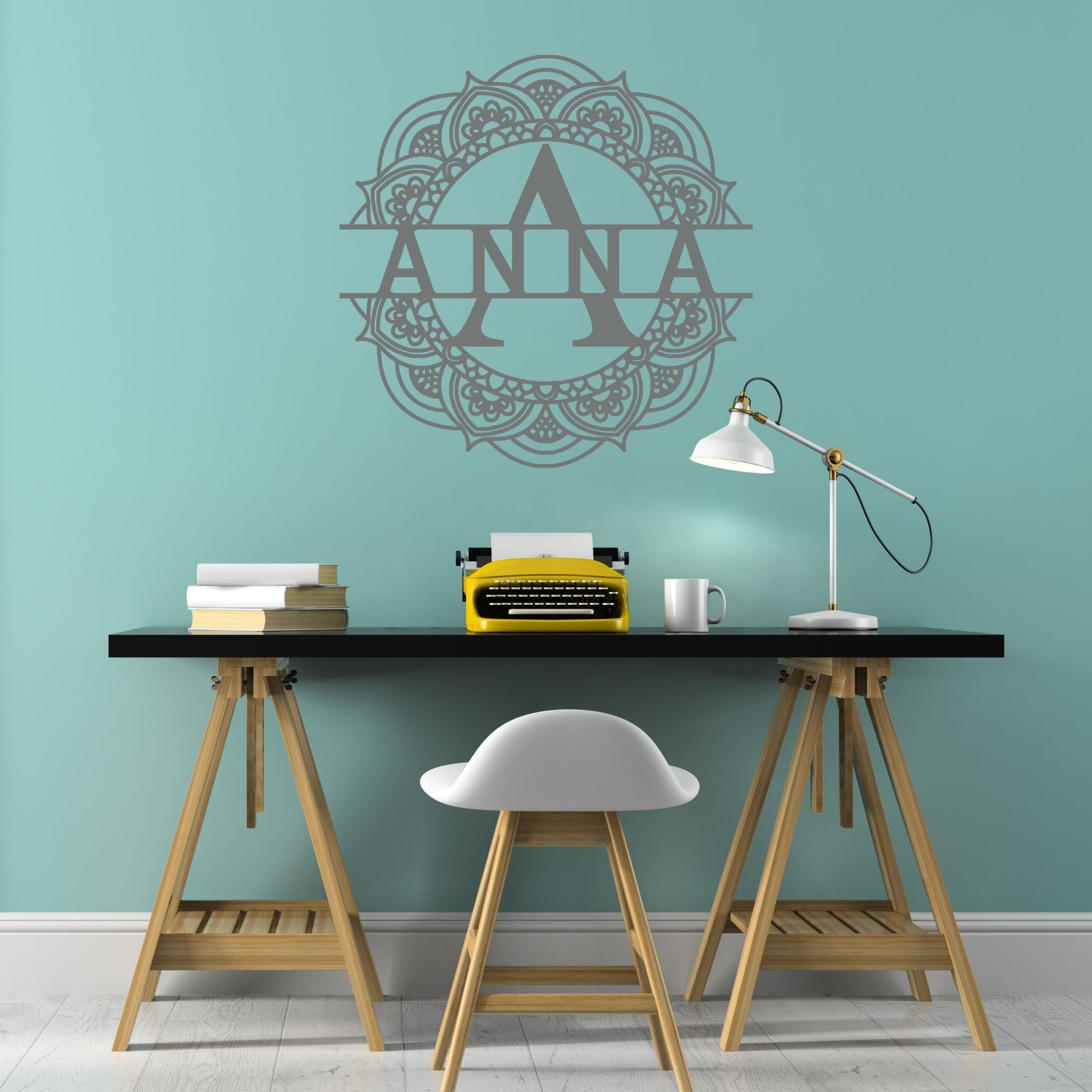 Personalized Mandala Monogram Metal Wall Art