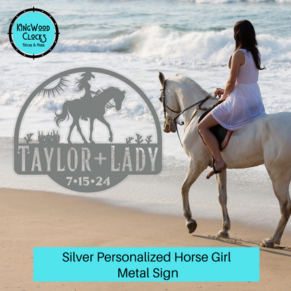 Personalized Horse Girl Metal Sign