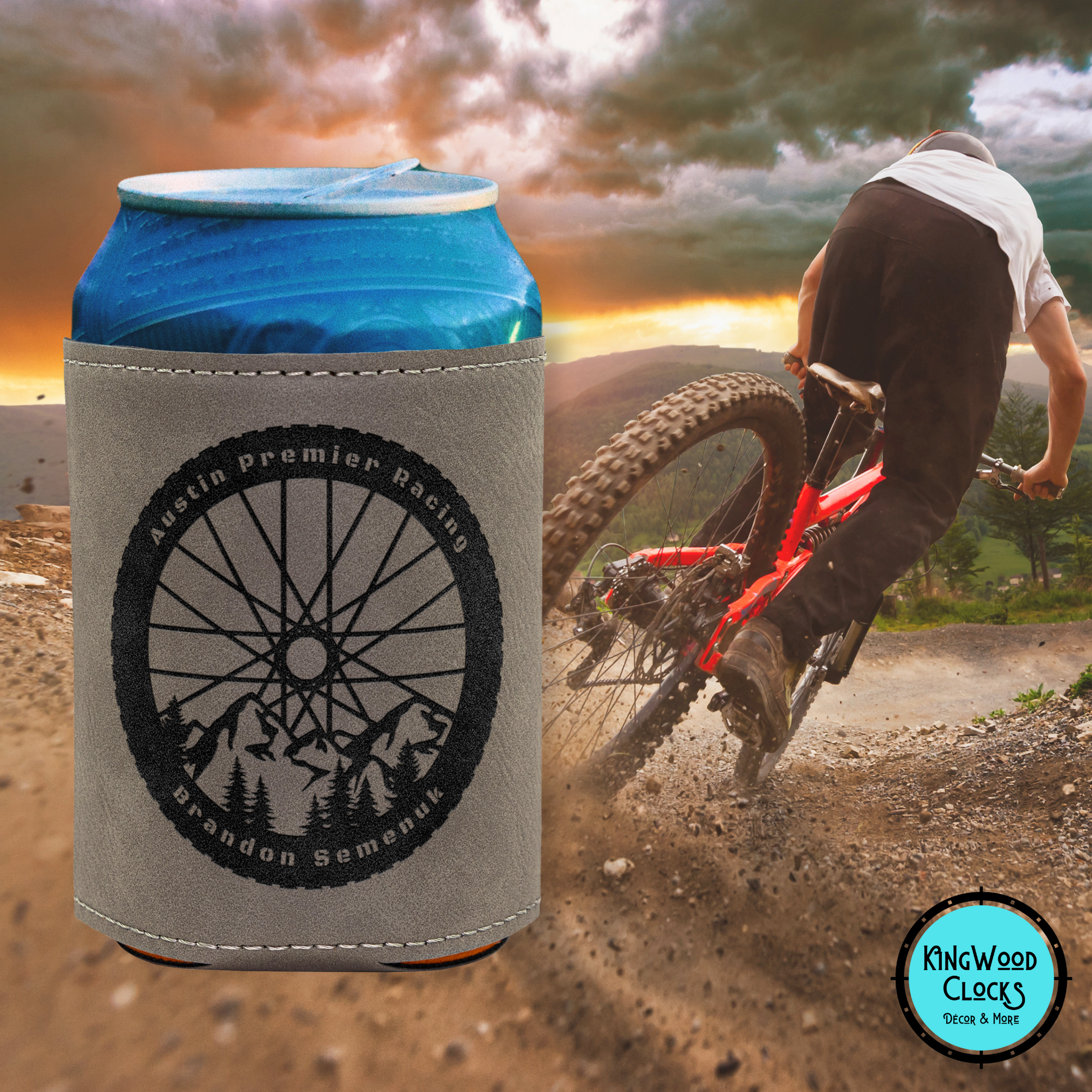 Personalized Mountain Bike Can Cooler