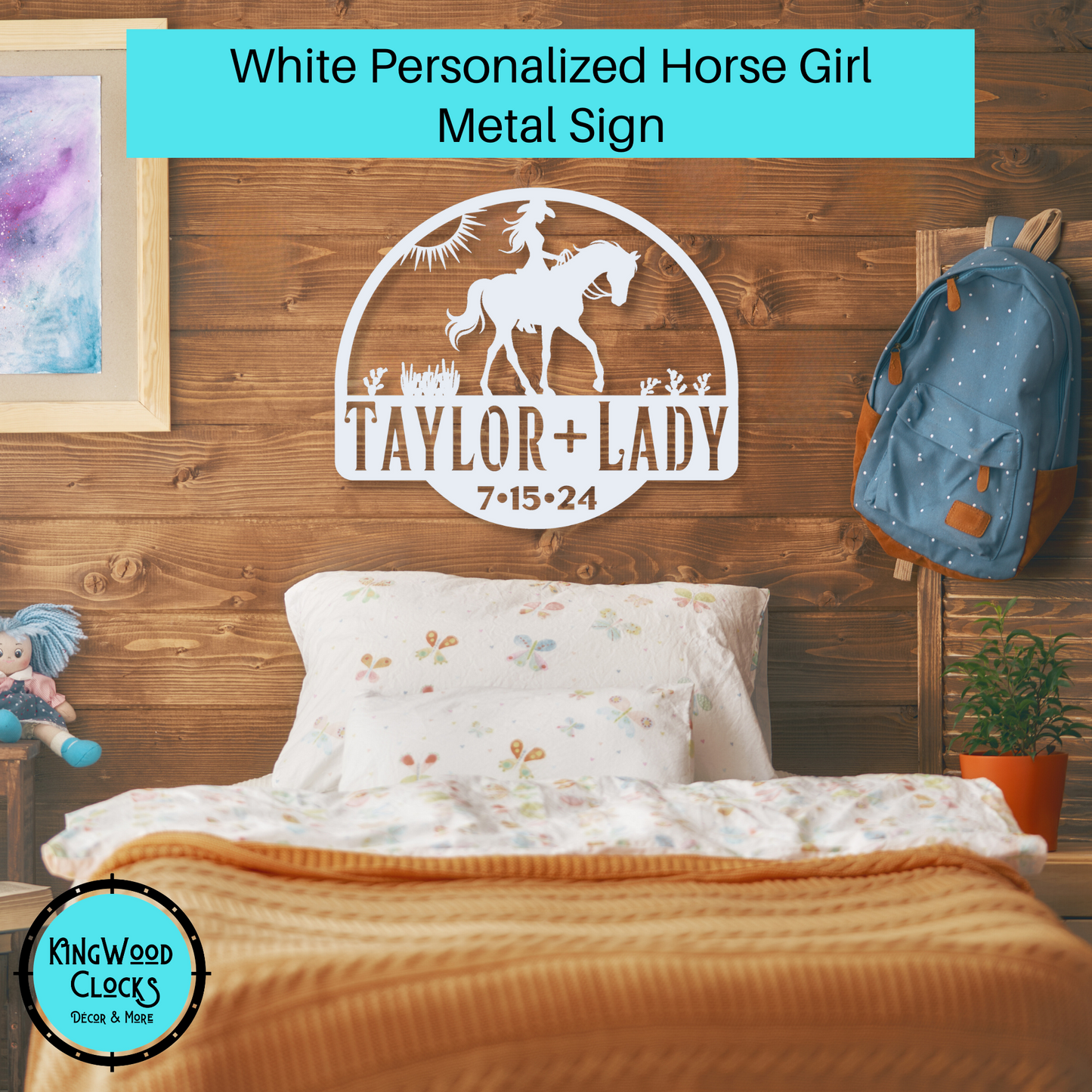 Personalized Horse Girl Metal Sign