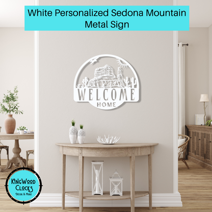 Personalized Sedona Mountain Metal Sign