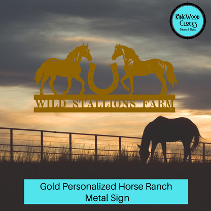 Personalized Horse Ranch Metal Sign