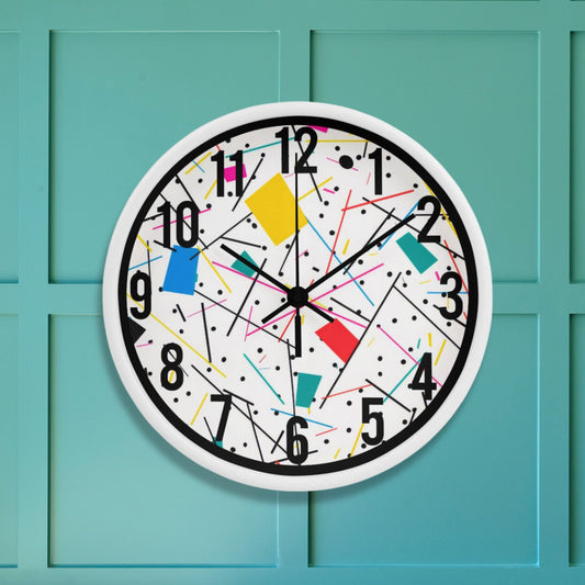 Abstract 80s Round Wall Clock