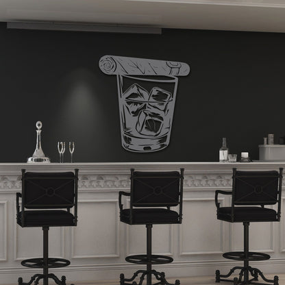 Whiskey & Cigar Metal Wall Art