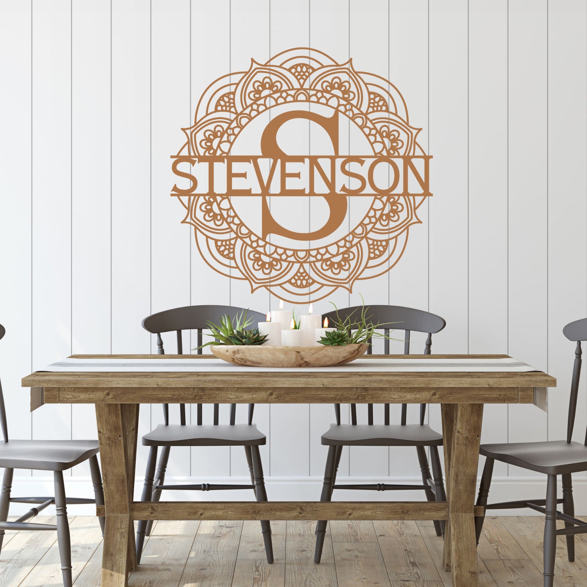 Personalized Mandala Monogram Metal Wall Art