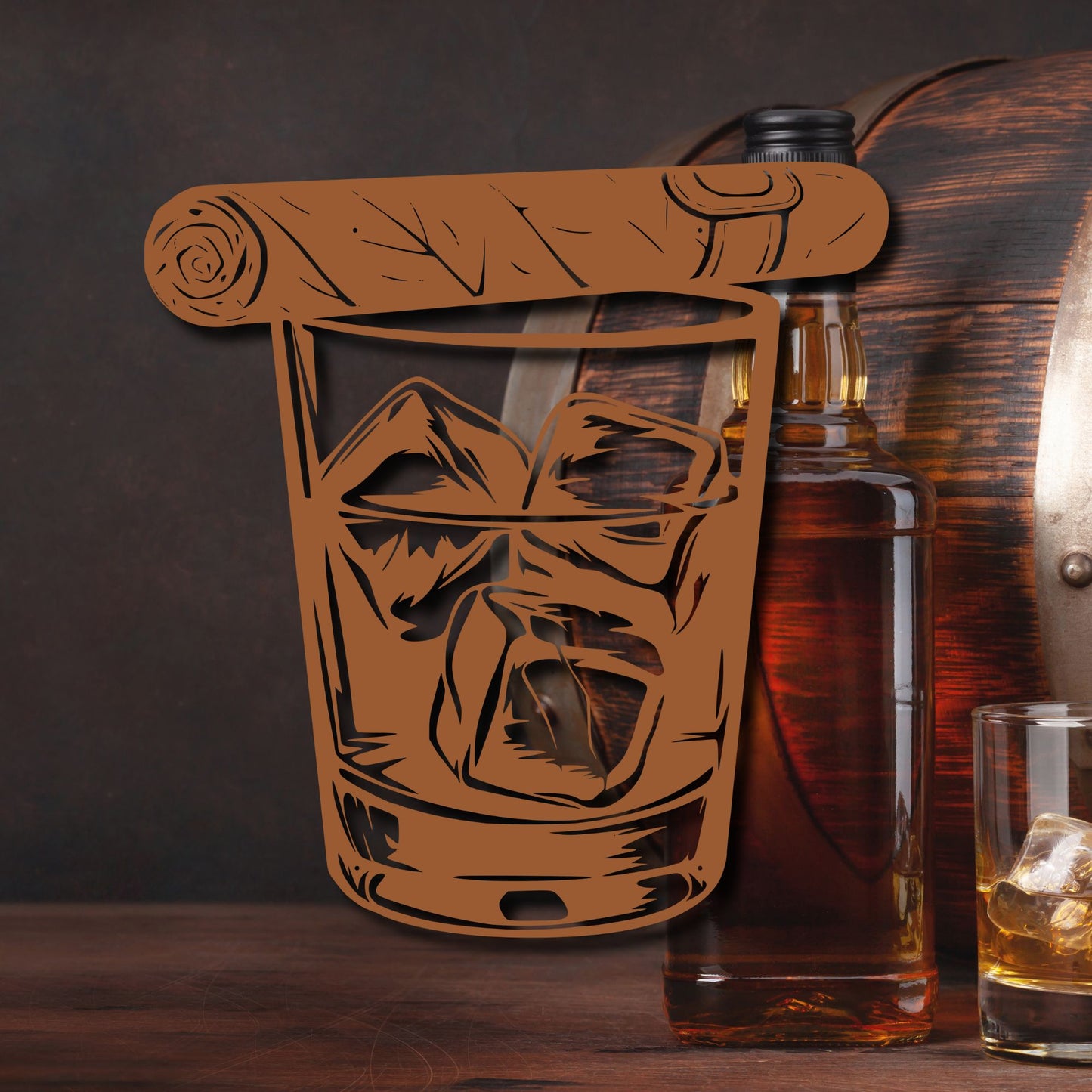 Whiskey & Cigar Metal Wall Art