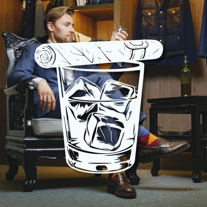 Whiskey & Cigar Metal Wall Art