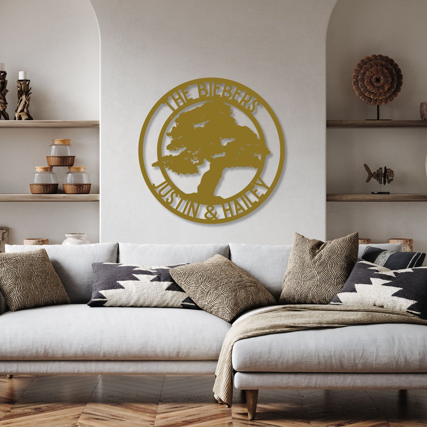 Personalized Oak Tree Of Metal Wall Sign