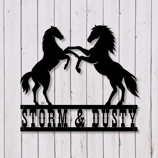 Custom Horse Ranch Metal Sign, Personalized Gate Entry Plaque, Horse Stable Name Plate, Customized Farm Front Entrance Signage, Equine Lover Gift