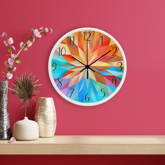 Retro Crystal Flower Round Wall Clock