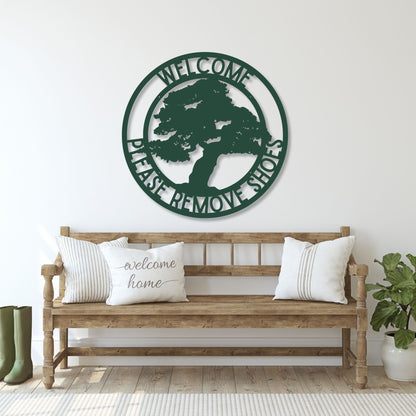 Personalized Oak Tree Of Metal Wall Sign