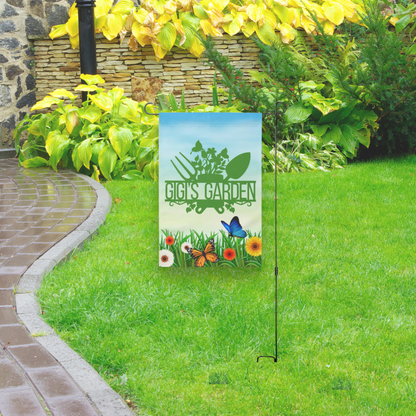 Personalized Blossoms & Butterflies Flag, Gardening Tools Lawn Banner, Retirement Gift For Grandma, Housewarming Gift, Gardner's Haven Sign