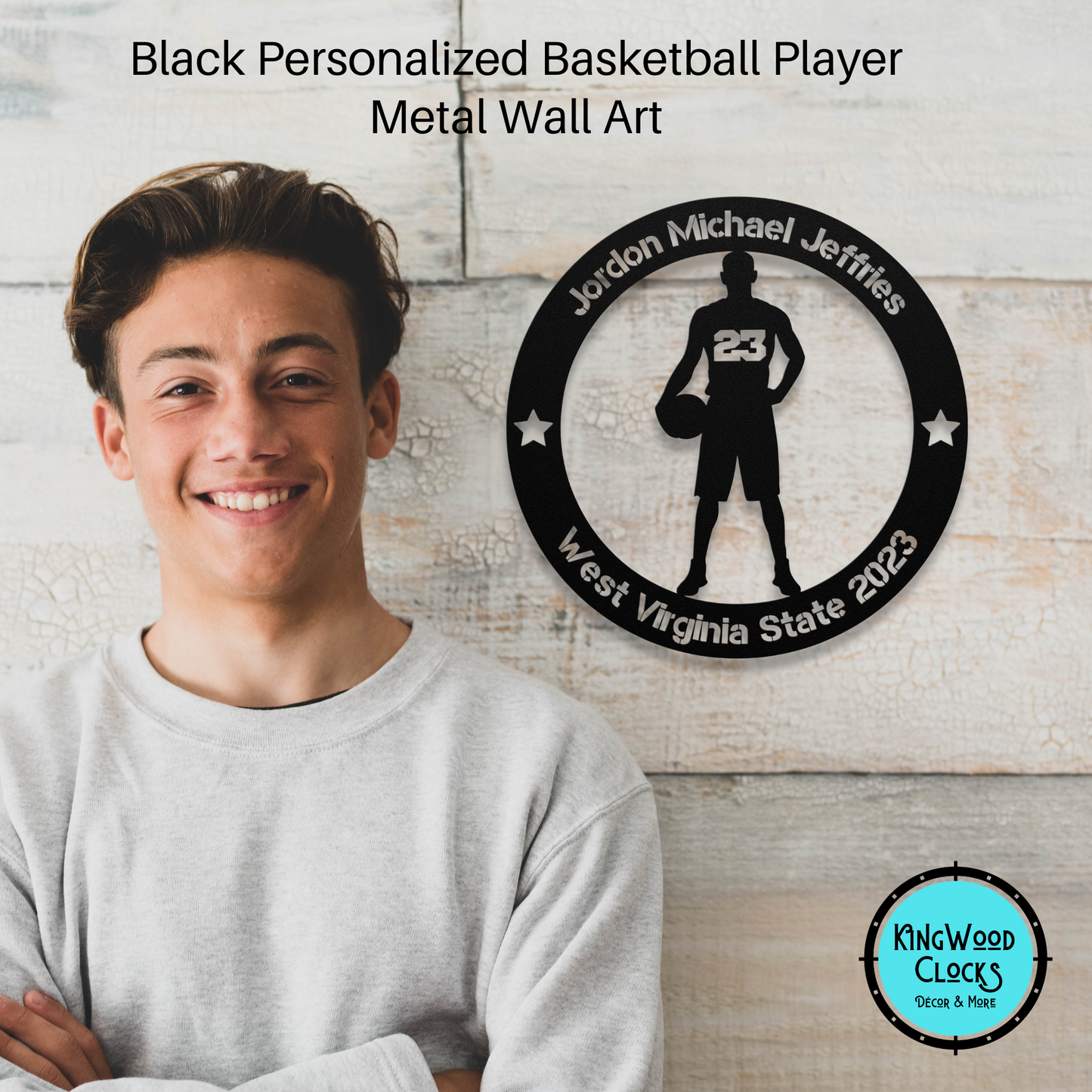 Personalized Basketball Player Metal Wall Art, Boys Bedroom Decor, Mens Sports Award, School  Sports Athlete Trophy, Round All Star Plaque