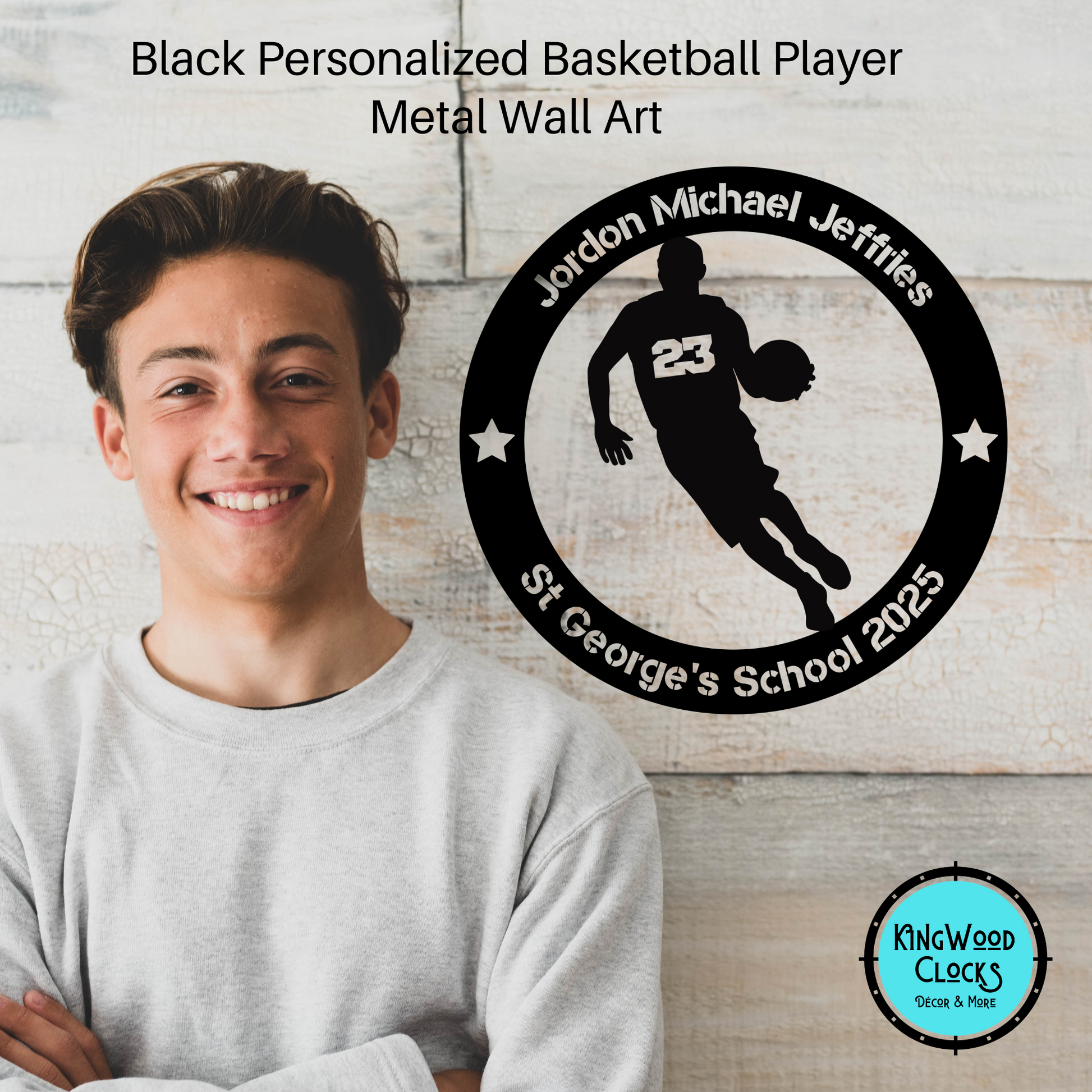 Personalized Basketball Metal Wall Art, Sports Trophy Award for Men's All Star Hoops, Boys Bedroom Wall Hanging Artwork, Youth School Reward