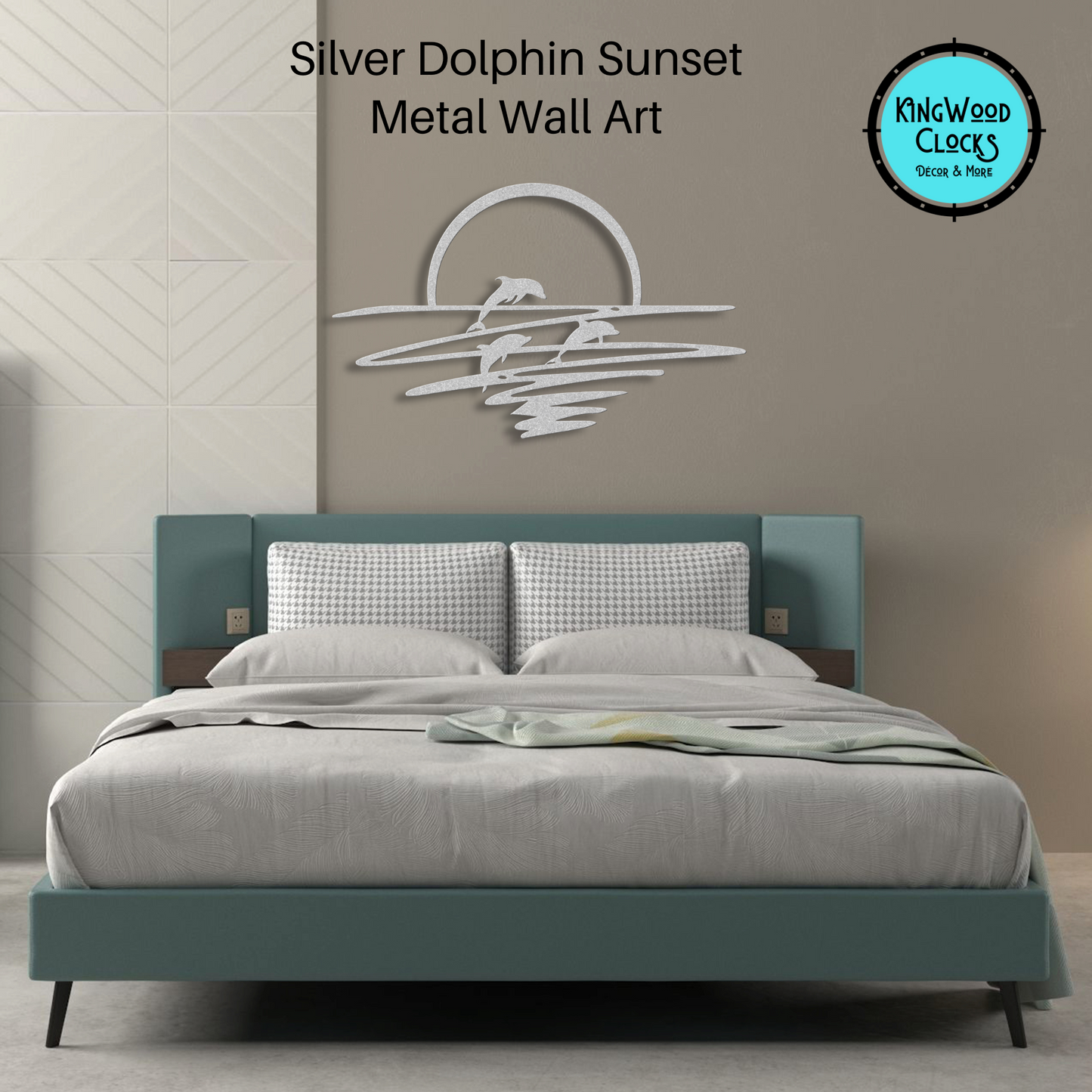 Dolphin Sunset Metal Wall Art, Ocean Decor, Destination Wedding Gift, Anniversary Gift For Couples, Coastal Beach House Wall Hanging Artwork