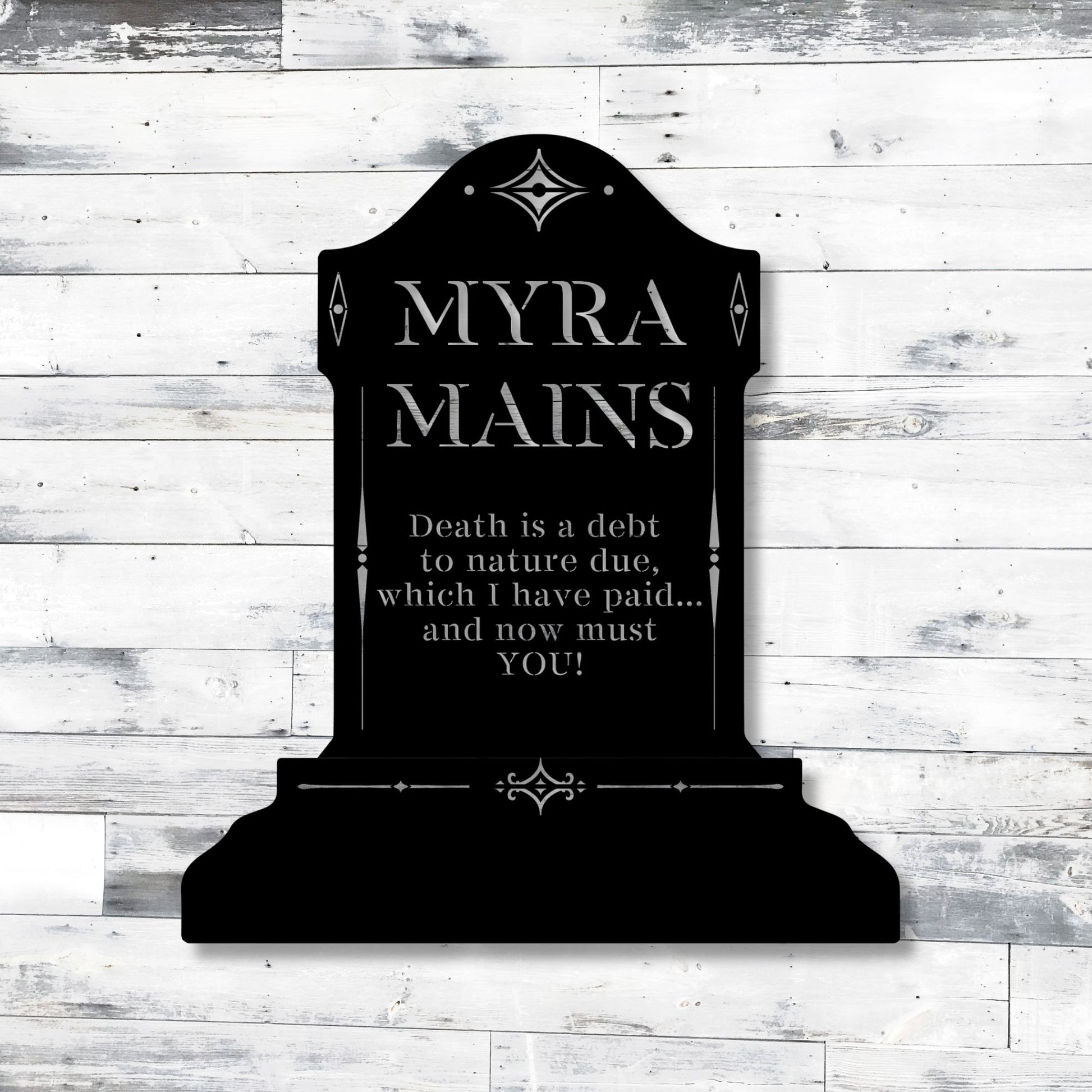 Personalized Gravestone Metal Art, Funny 40th Birthday Decorations, Custom Cemetery Graveyard Tombstone Gift for Him, Gothic Halloween Decor