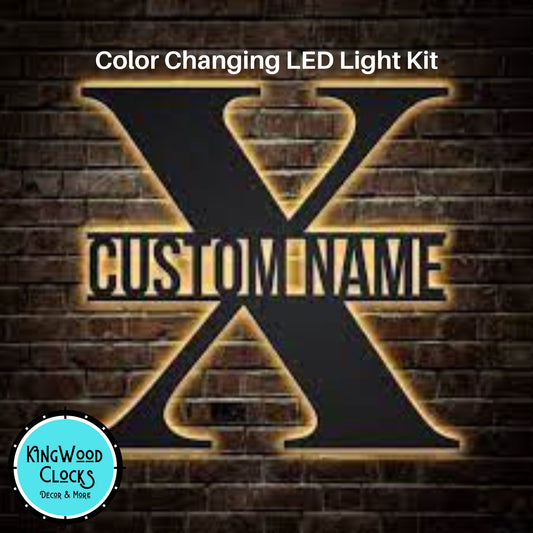 Color Changing LED Light Kit for 24"-48" Metal Wall Art, Installed w/ Remote