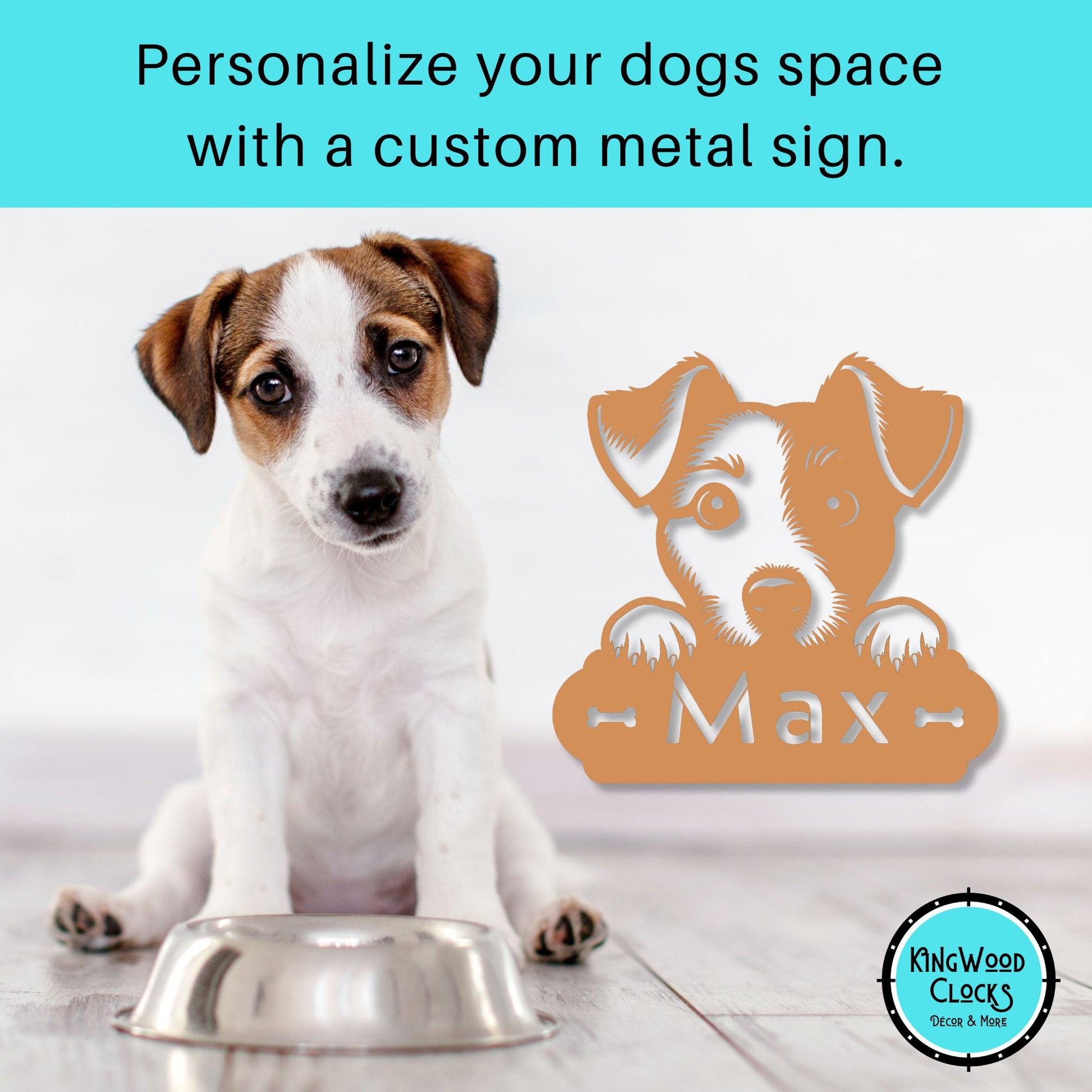 Personalized Dog Name Sign copper