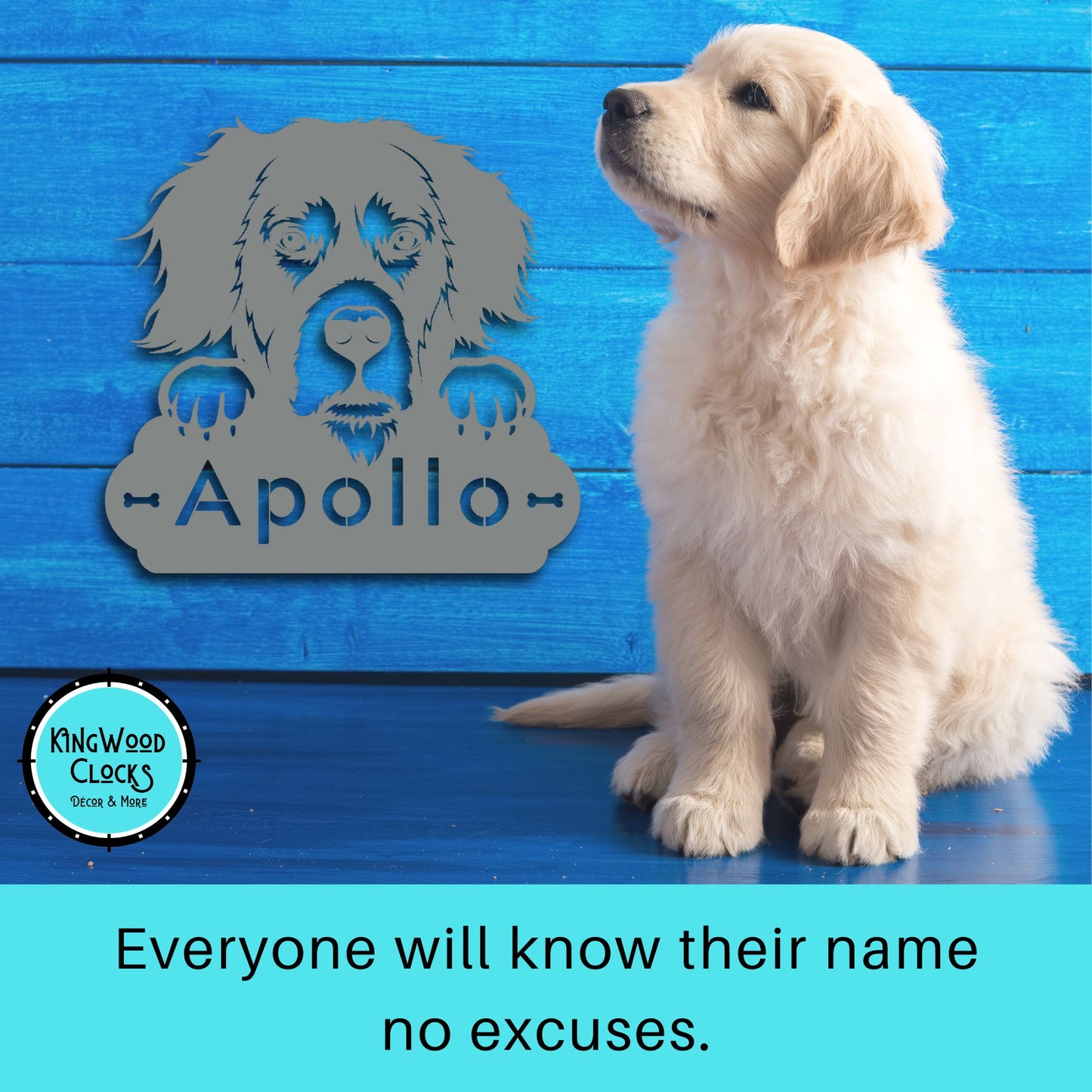 Personalized Dog Name Sign silver