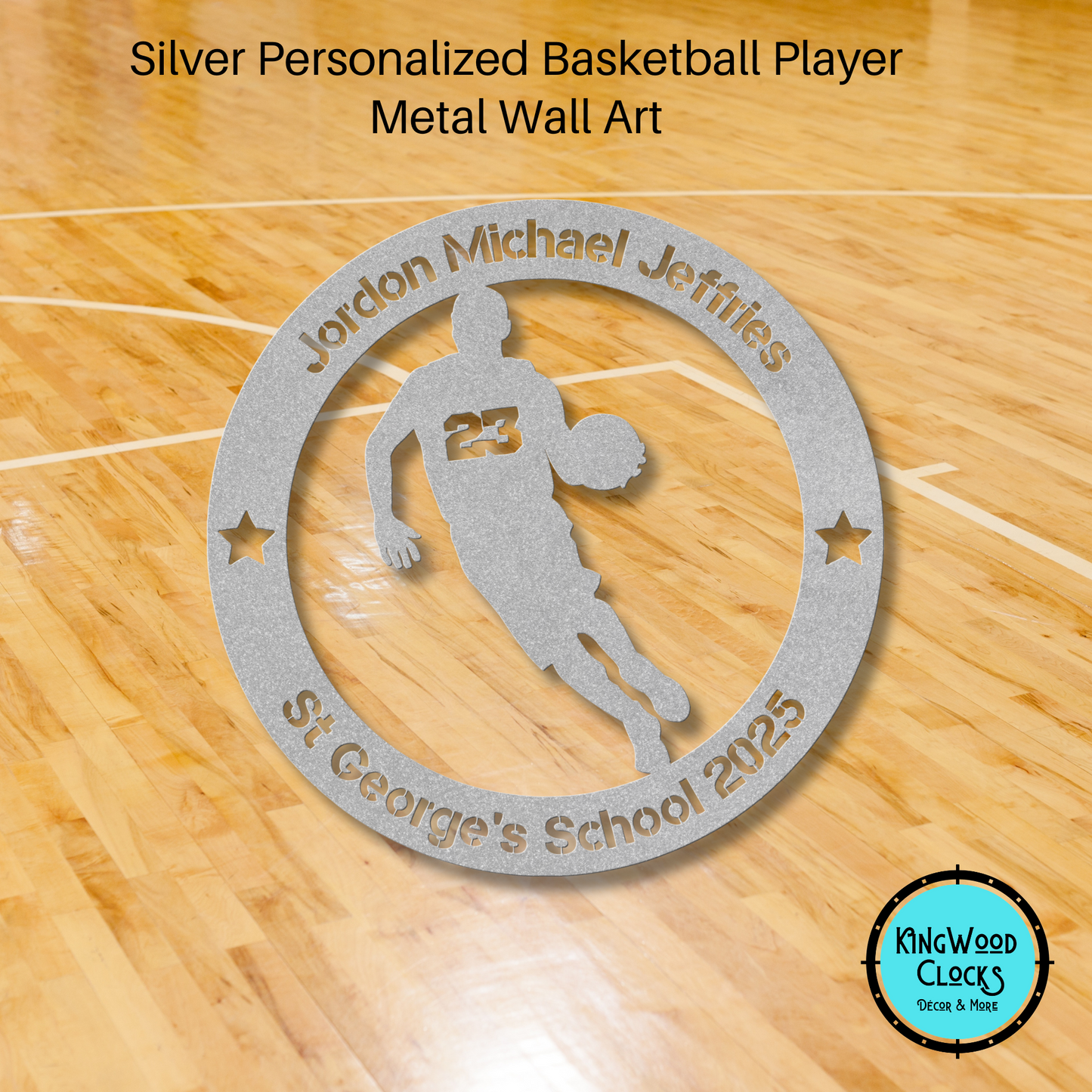 Personalized Basketball Metal Wall Art, Sports Trophy Award for Men's All Star Hoops, Boys Bedroom Wall Hanging Artwork, Youth School Reward