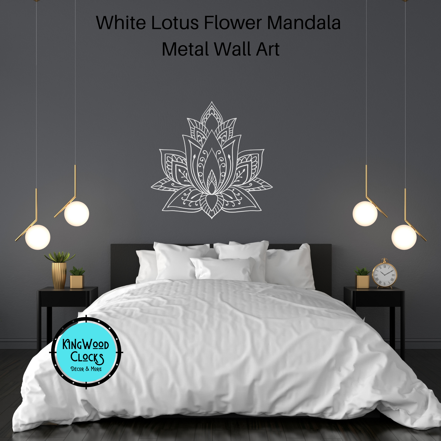 Lotus Flower Mandala Metal Wall Art, Lotus Flower Line Art, Large Living Room Artwork, Mandala Wall Hanging Decor, Spiritual Wiccan Style