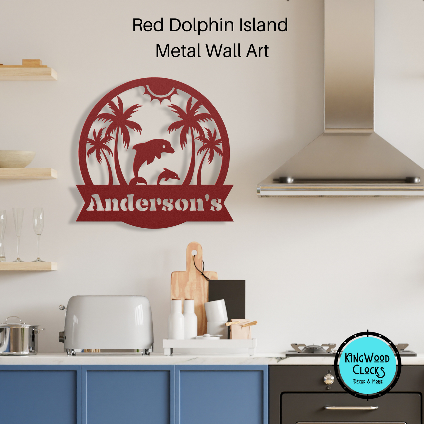Personalized Dolphin Sunset Metal Wall Art